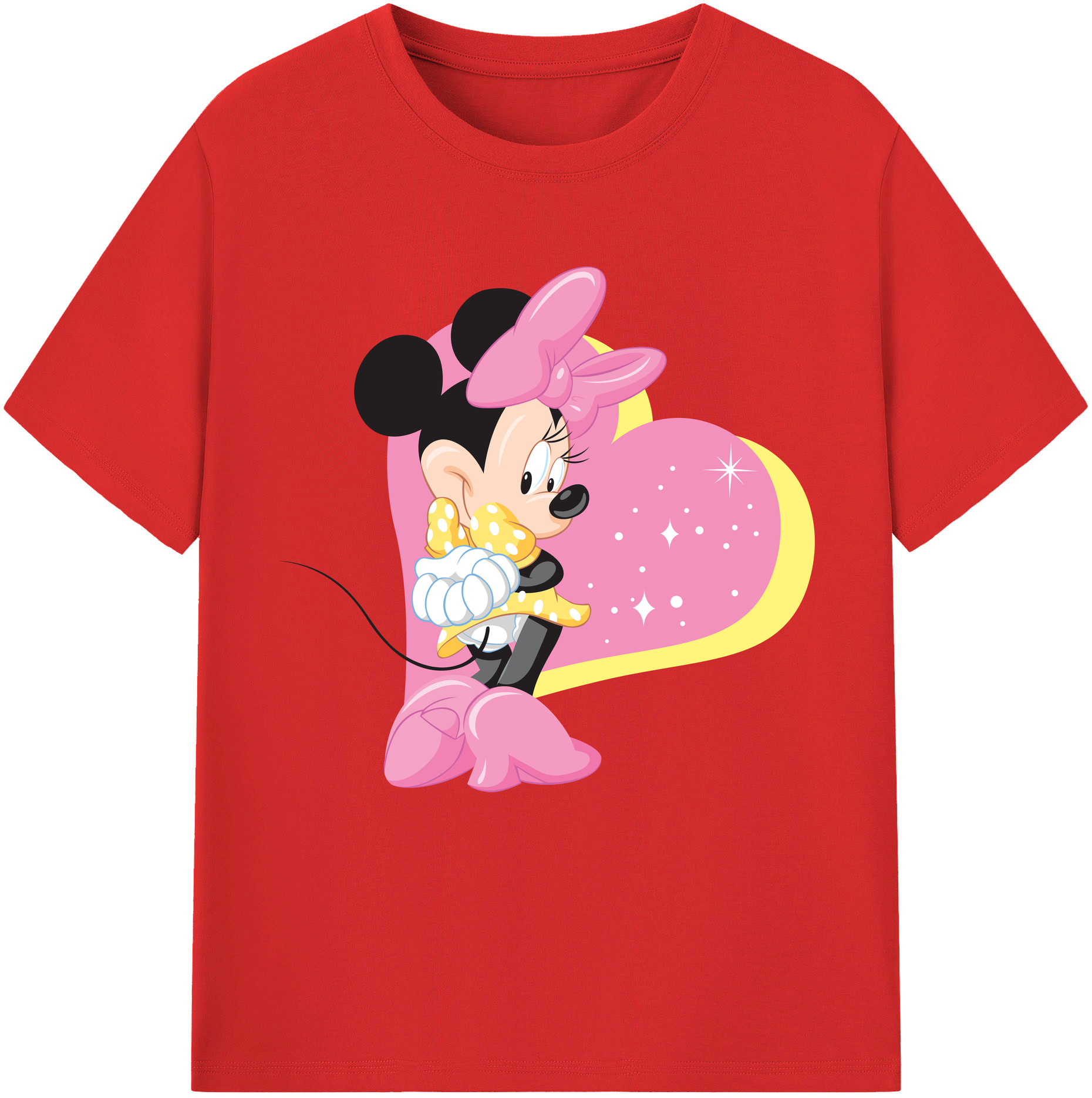 （画像用） ミッキーマウス Mickey Mouse レディースカジュアルプリントTシャツ（綿100％）