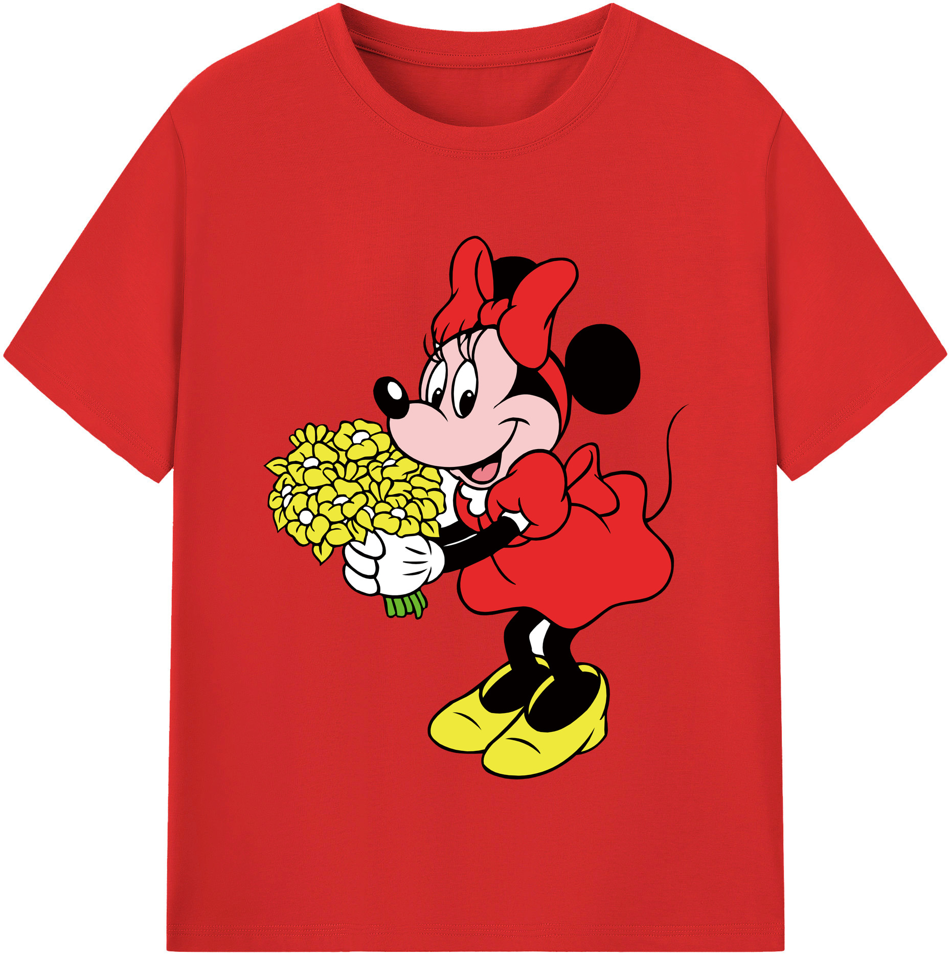（画像用） ミッキーマウス Mickey Mouse レディースカジュアルプリントTシャツ（綿100％）