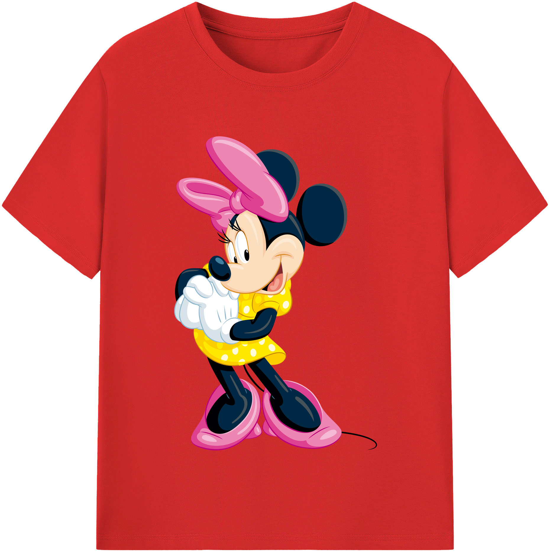 （画像用） ミッキーマウス Mickey Mouse レディースカジュアルプリントTシャツ（綿100％）