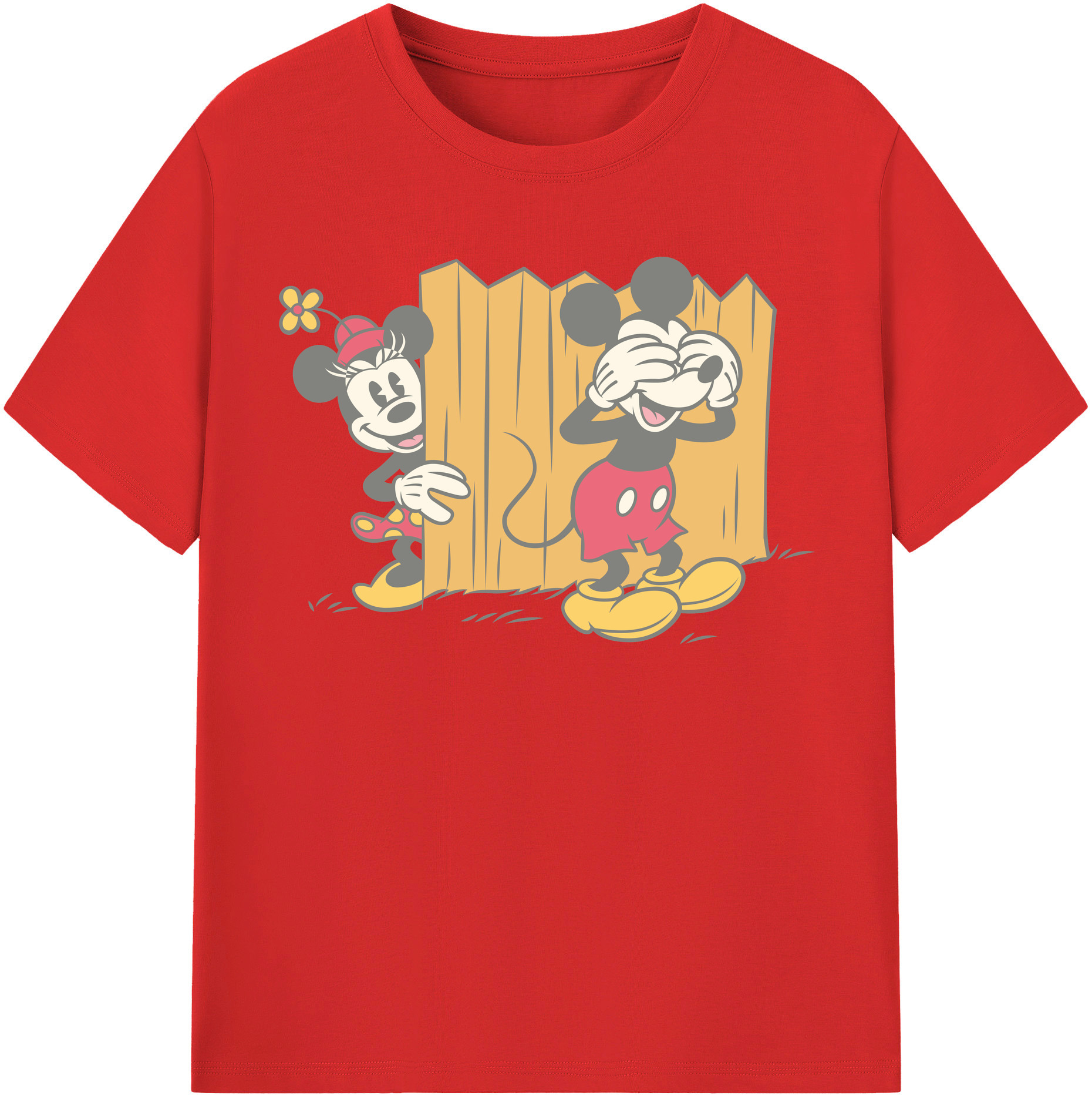 （画像用） ミッキーマウス Mickey Mouse レディースカジュアルプリントTシャツ（綿100％）