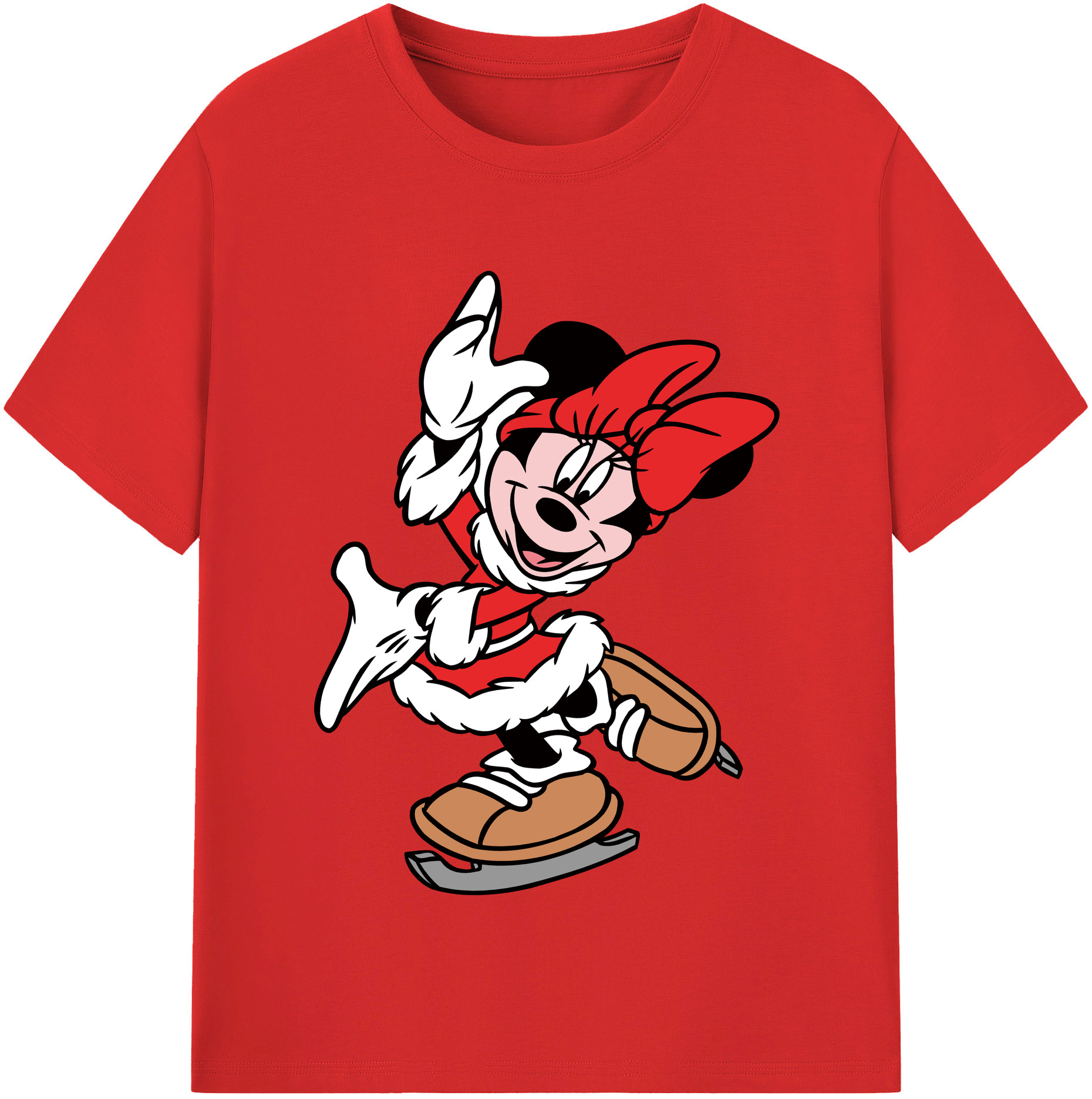 （画像用） ミッキーマウス Mickey Mouse レディースカジュアルプリントTシャツ（綿100％）
