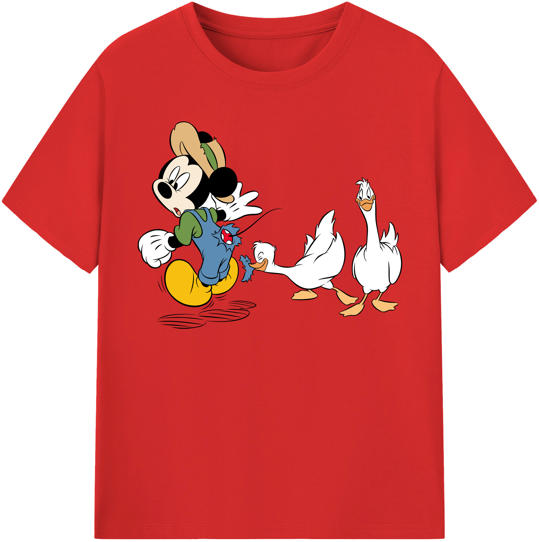 （画像用） ミッキーマウス Mickey Mouse レディースカジュアルプリントTシャツ（綿100％）