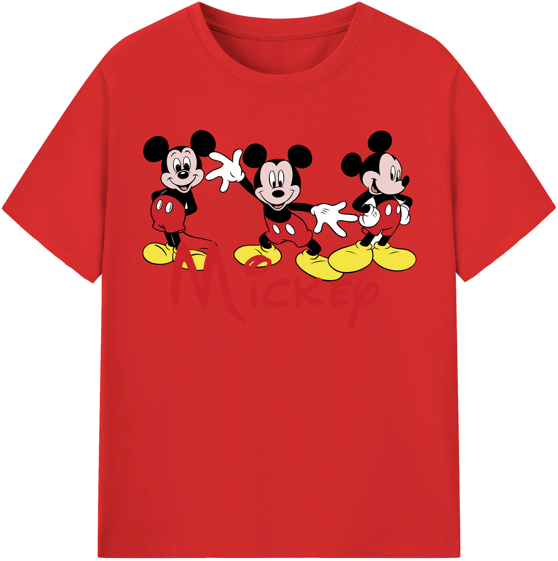 （画像用） ミッキーマウス Mickey Mouse レディースカジュアルプリントTシャツ（綿100％）