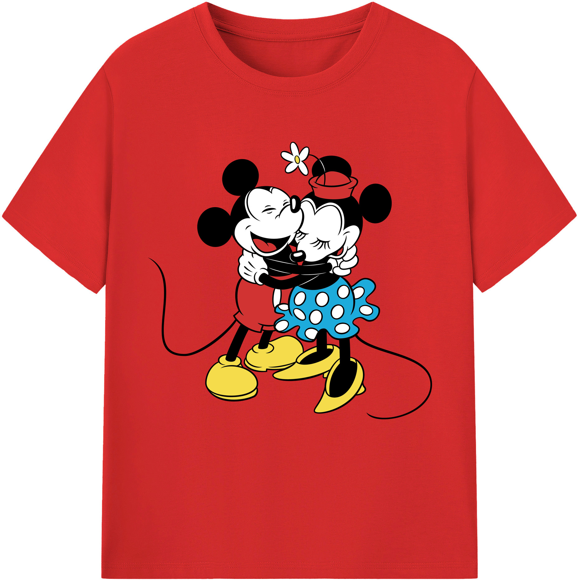 （画像用） ミッキーマウス Mickey Mouse レディースカジュアルプリントTシャツ（綿100％）