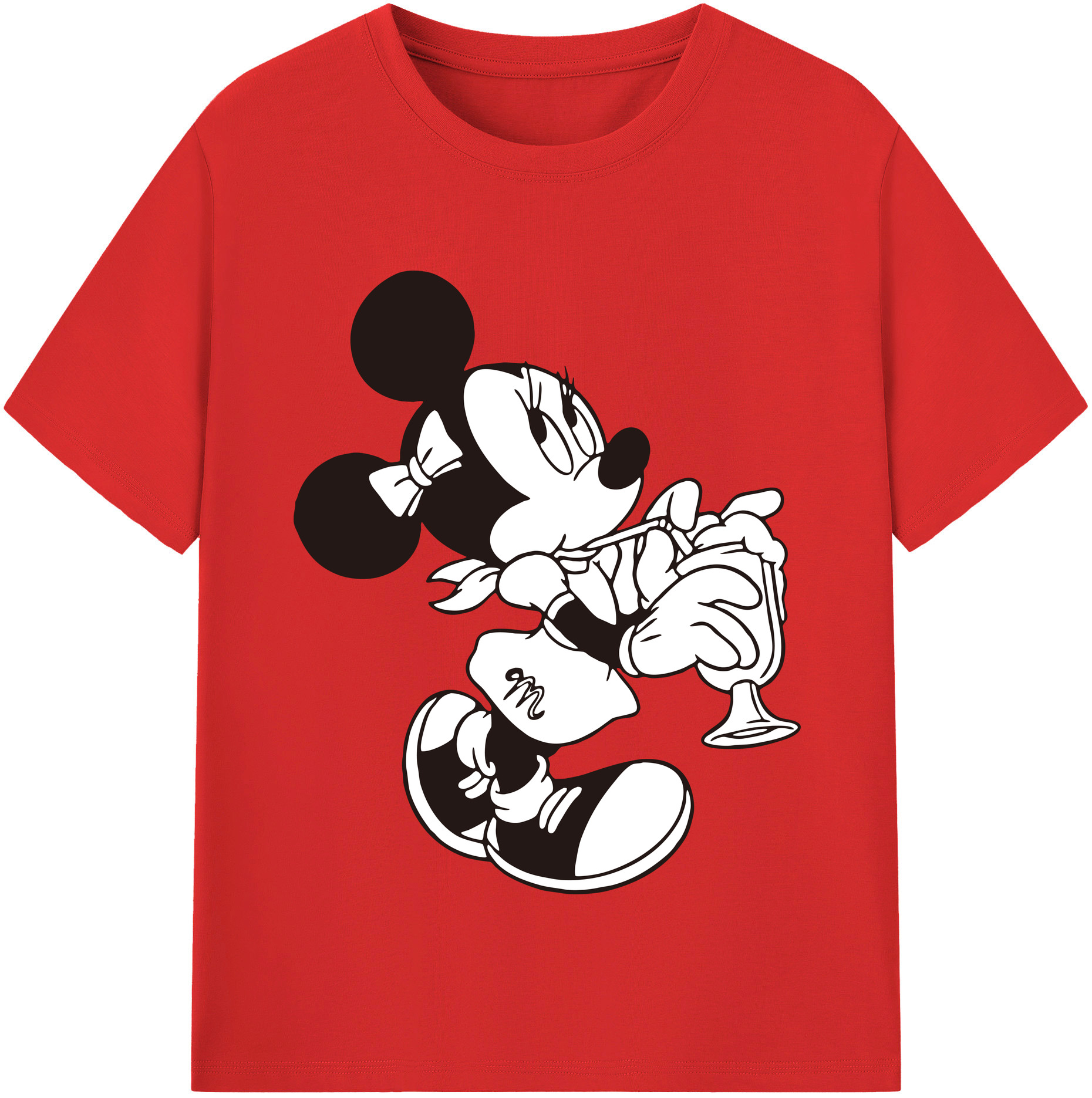 （画像用） ミッキーマウス Mickey Mouse レディースカジュアルプリントTシャツ（綿100％）