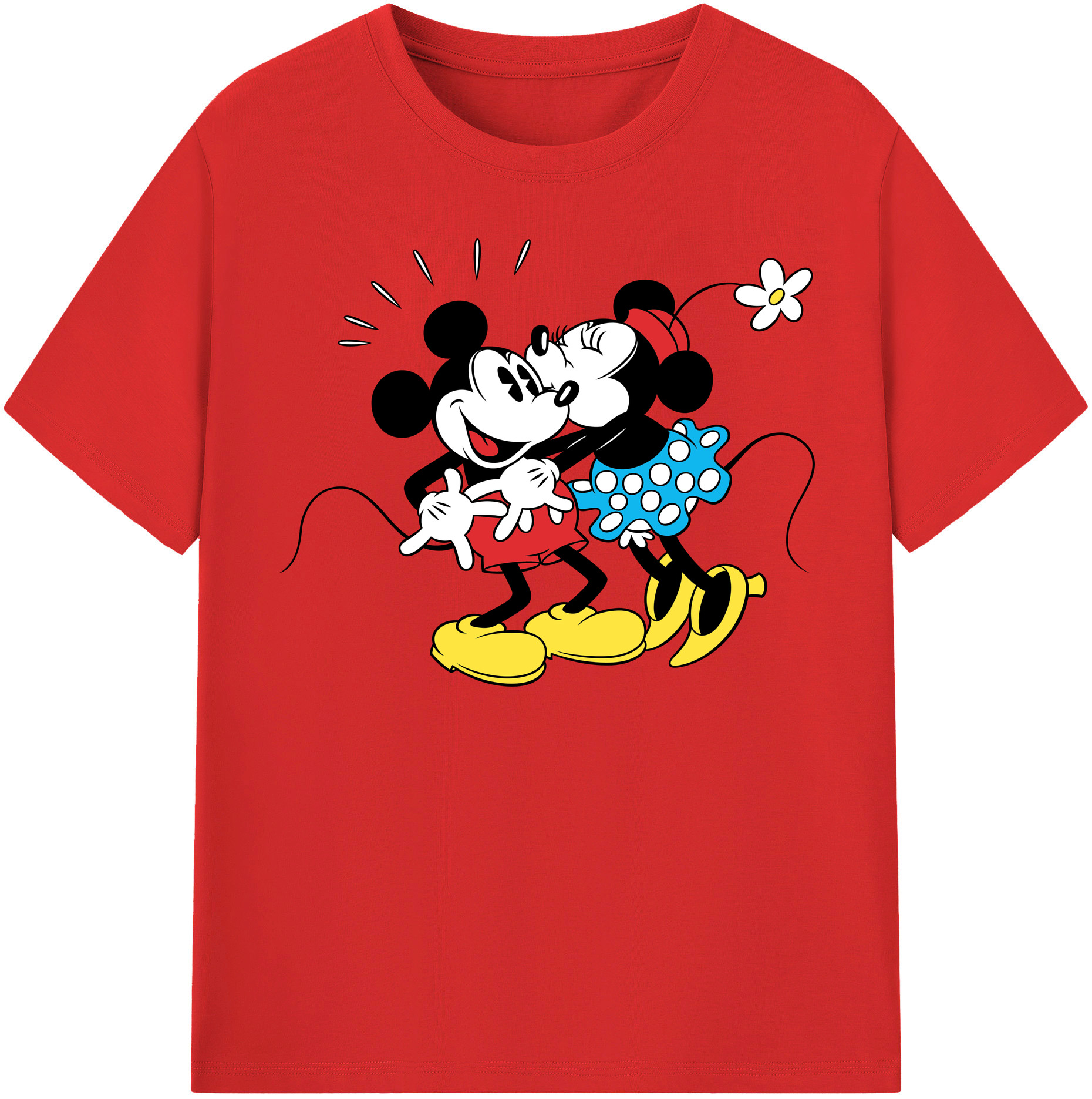 （画像用） ミッキーマウス Mickey Mouse レディースカジュアルプリントTシャツ（綿100％）