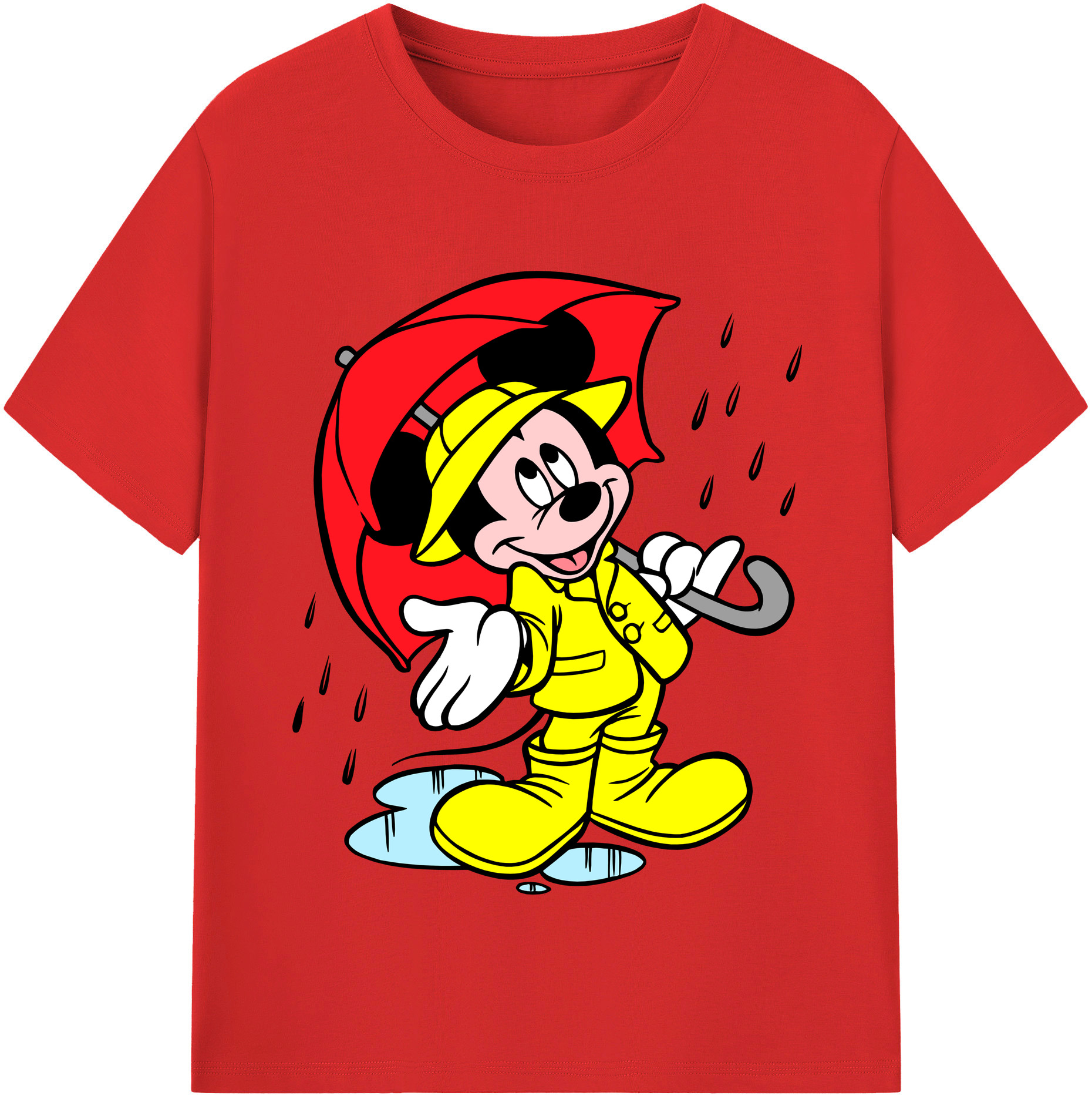 （画像用） ミッキーマウス Mickey Mouse レディースカジュアルプリントTシャツ（綿100％）