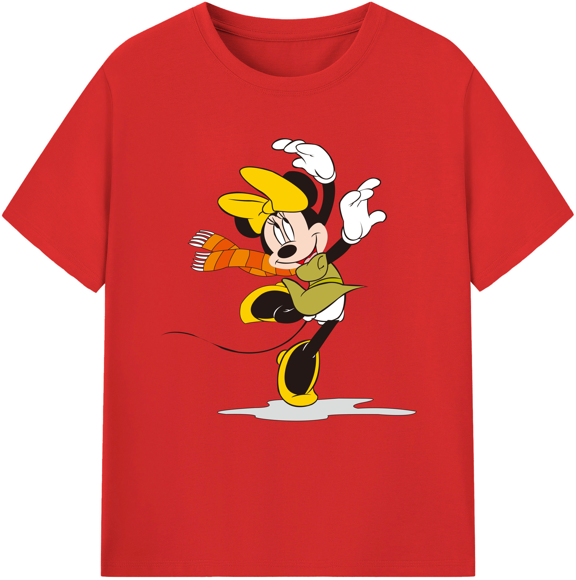 （画像用） ミッキーマウス Mickey Mouse レディースカジュアルプリントTシャツ（綿100％）