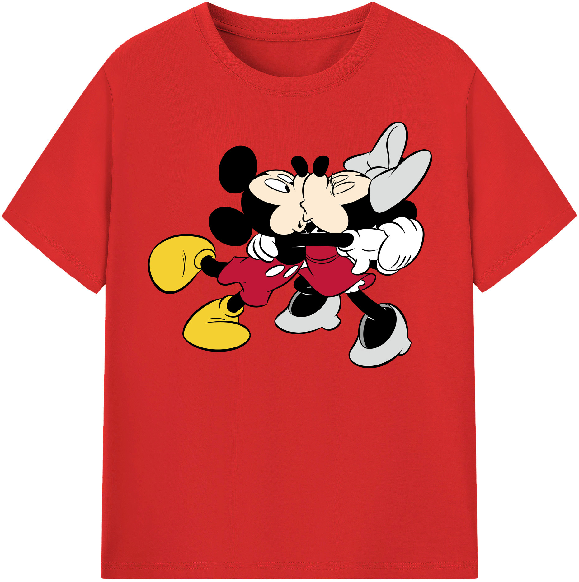 （画像用） ミッキーマウス Mickey Mouse レディースカジュアルプリントTシャツ（綿100％）