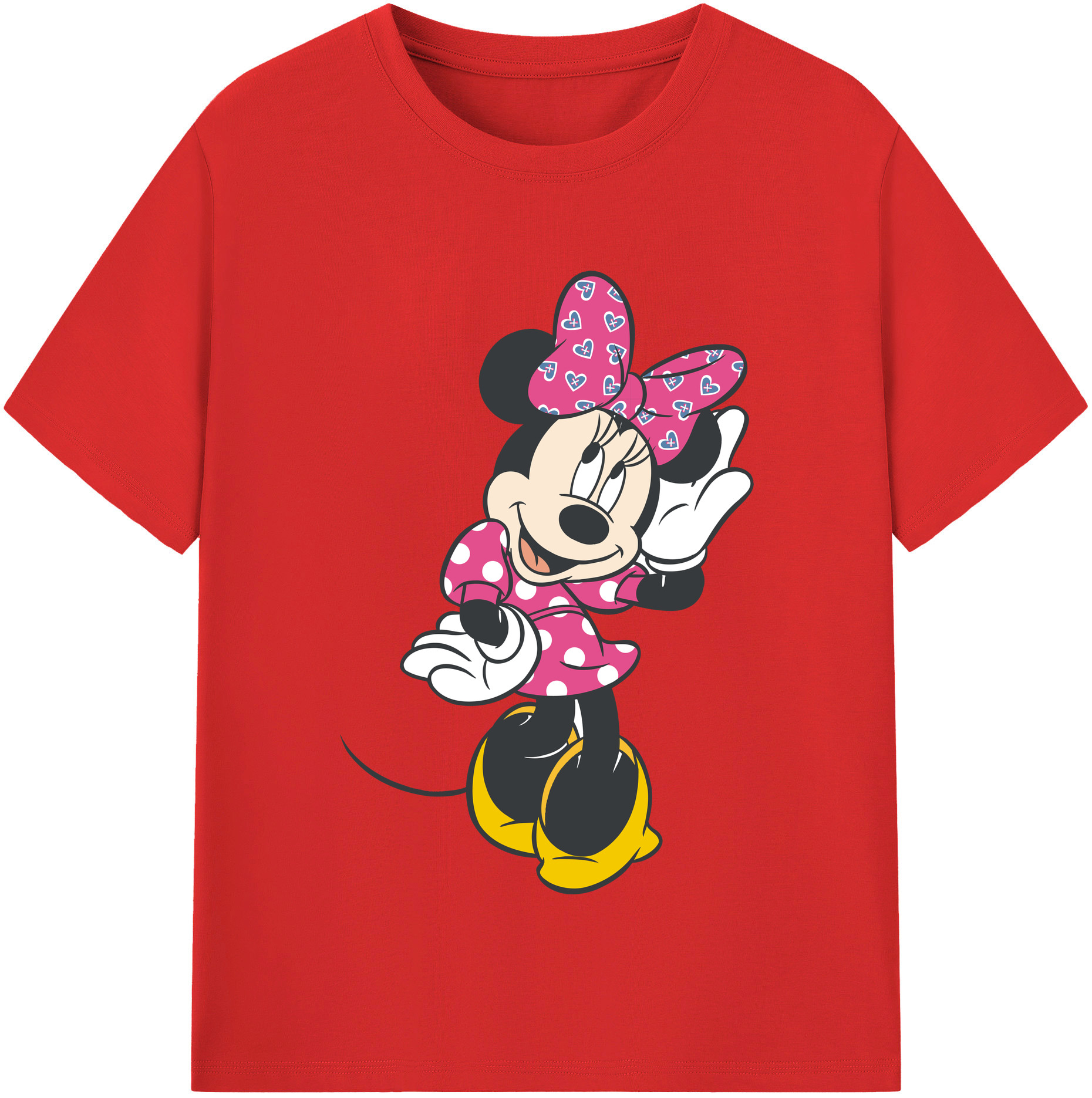 （画像用） ミッキーマウス Mickey Mouse レディースカジュアルプリントTシャツ（綿100％）