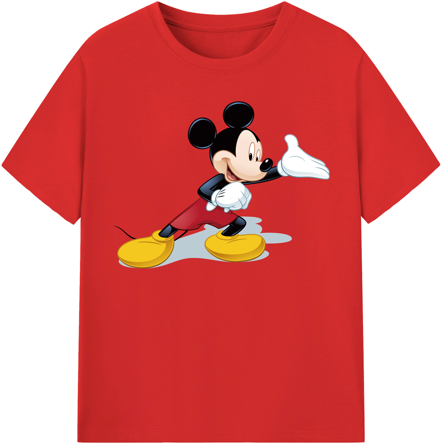 （画像用） ミッキーマウス Mickey Mouse レディースカジュアルプリントTシャツ（綿100％）