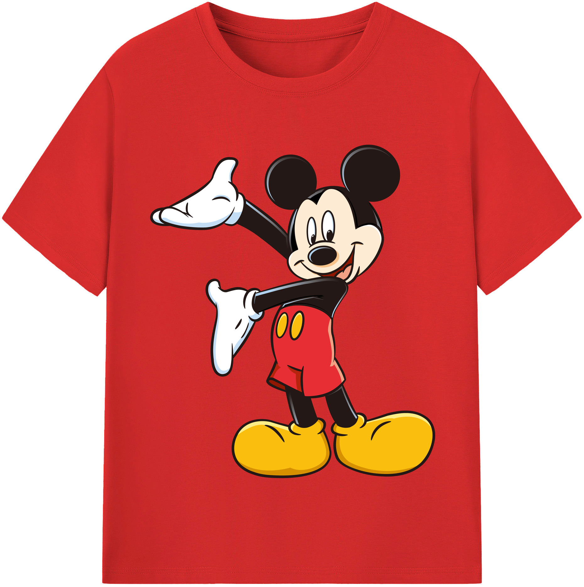 （画像用） ミッキーマウス Mickey Mouse レディースカジュアルプリントTシャツ（綿100％）