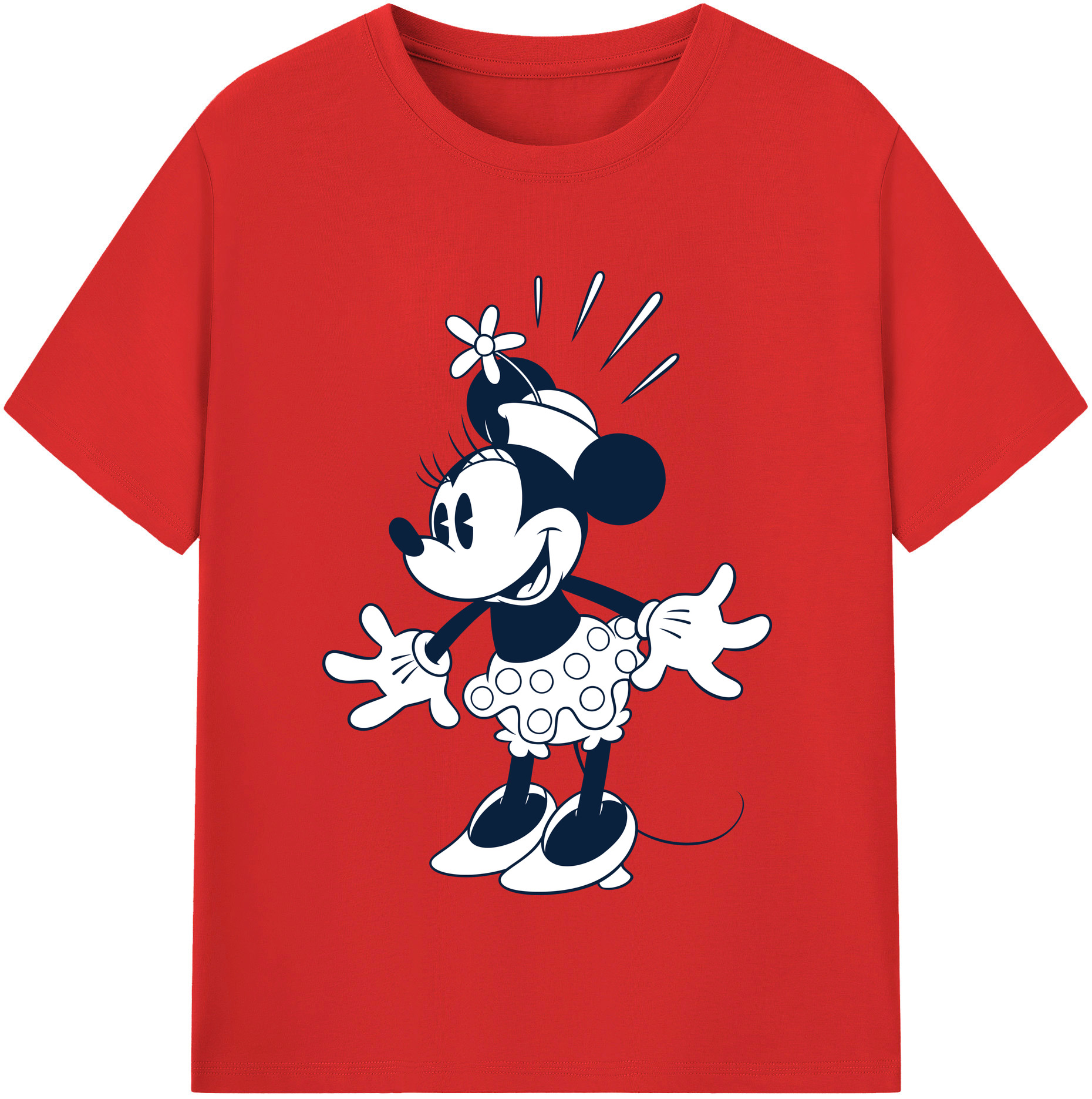 （画像用） ミッキーマウス Mickey Mouse レディースカジュアルプリントTシャツ（綿100％）