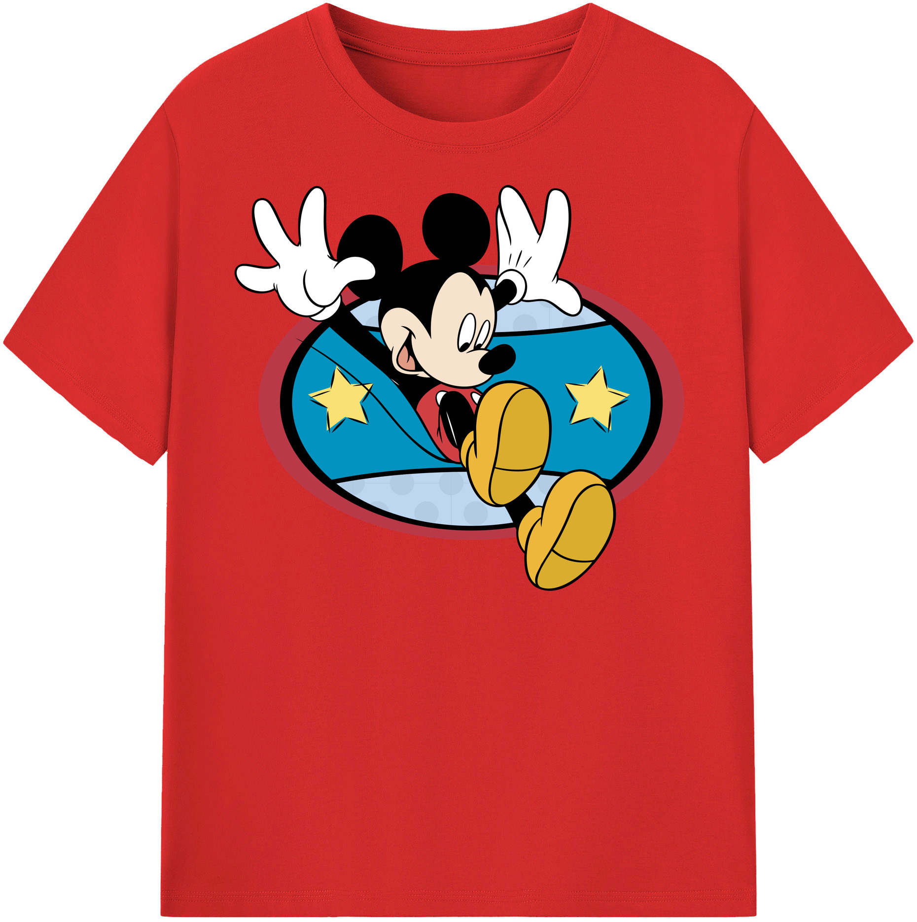（画像用） ミッキーマウス Mickey Mouse レディースカジュアルプリントTシャツ（綿100％）