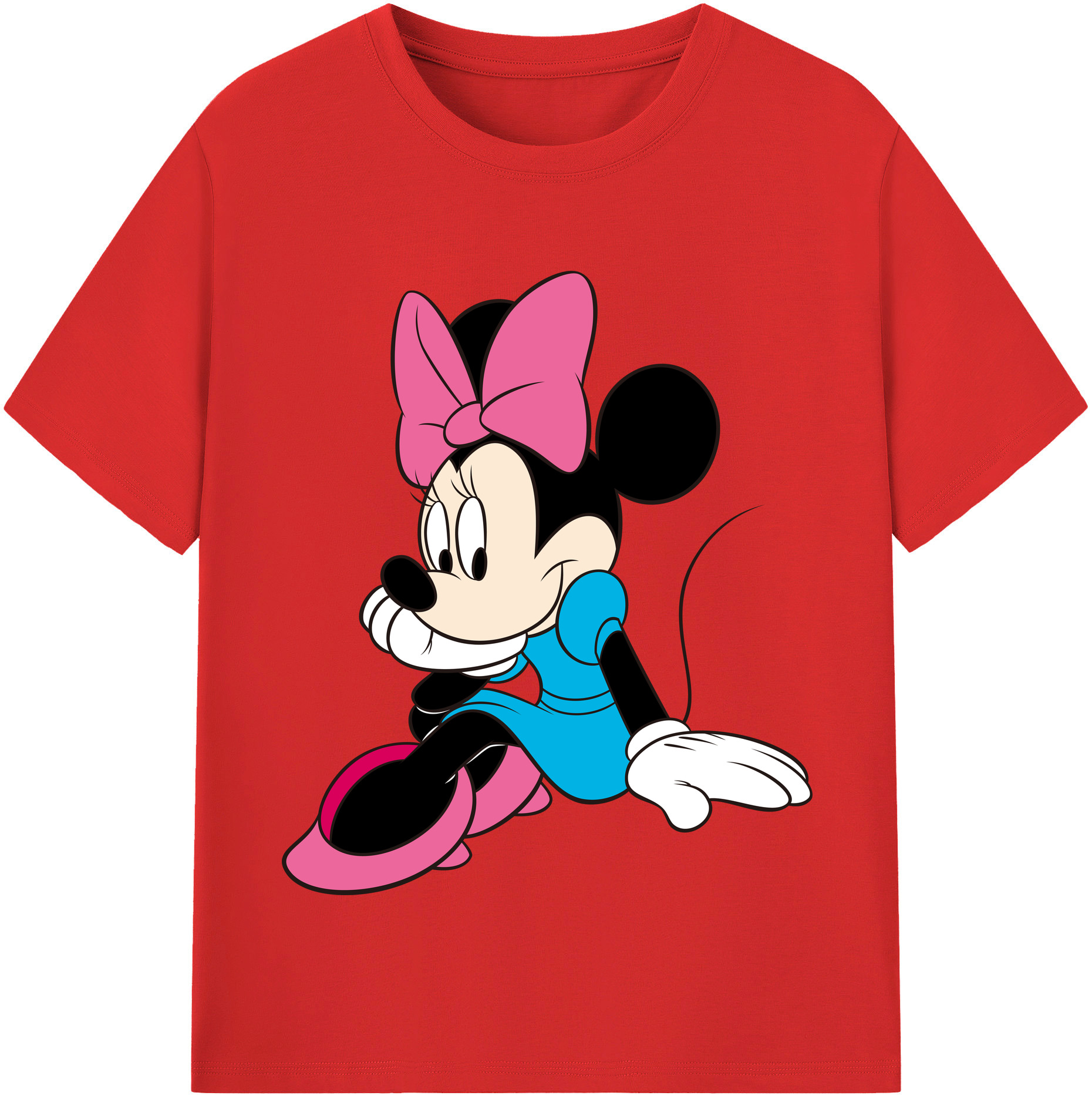 （画像用） ミッキーマウス Mickey Mouse レディースカジュアルプリントTシャツ（綿100％）