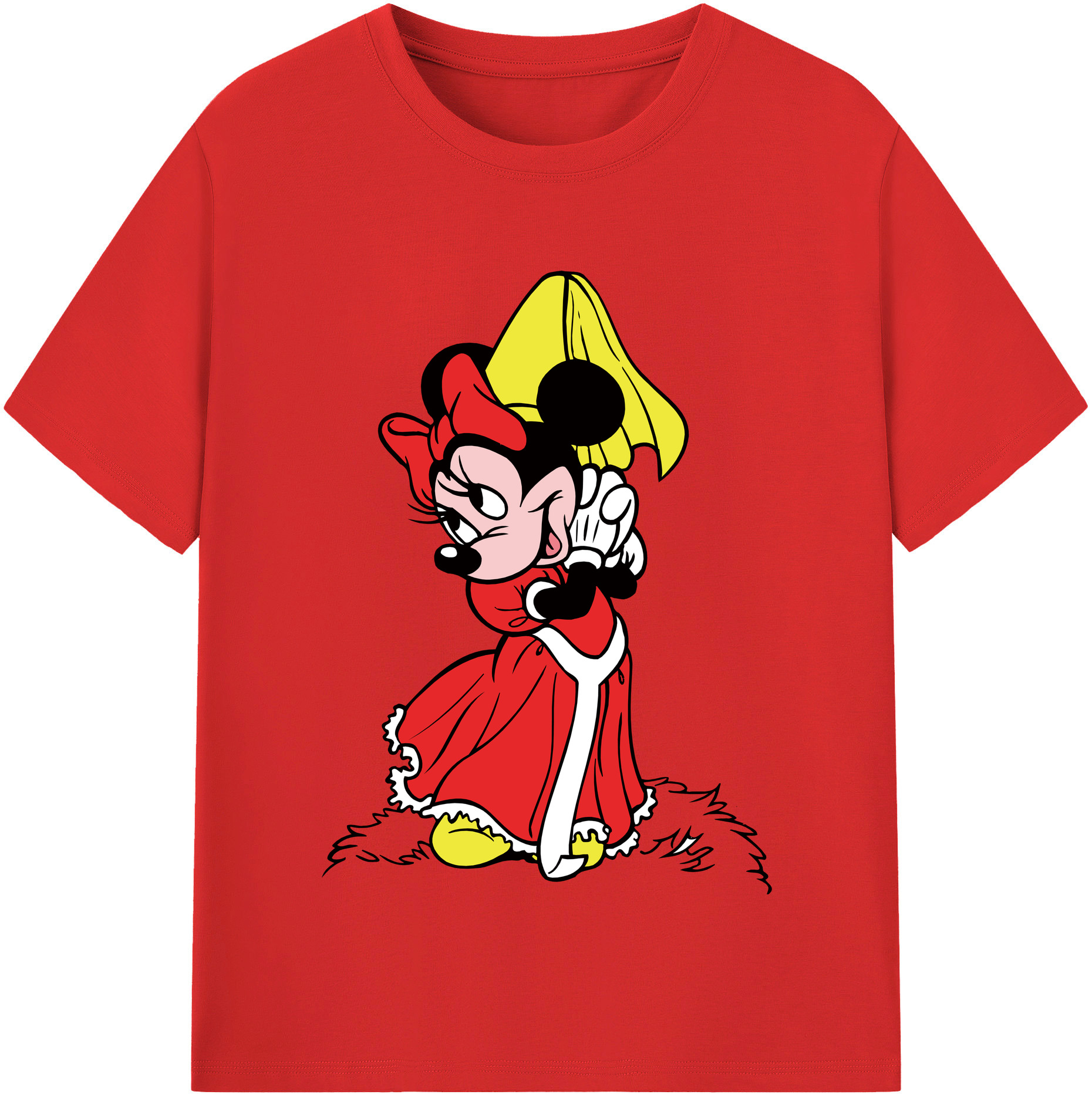 （画像用） ミッキーマウス Mickey Mouse レディースカジュアルプリントTシャツ（綿100％）