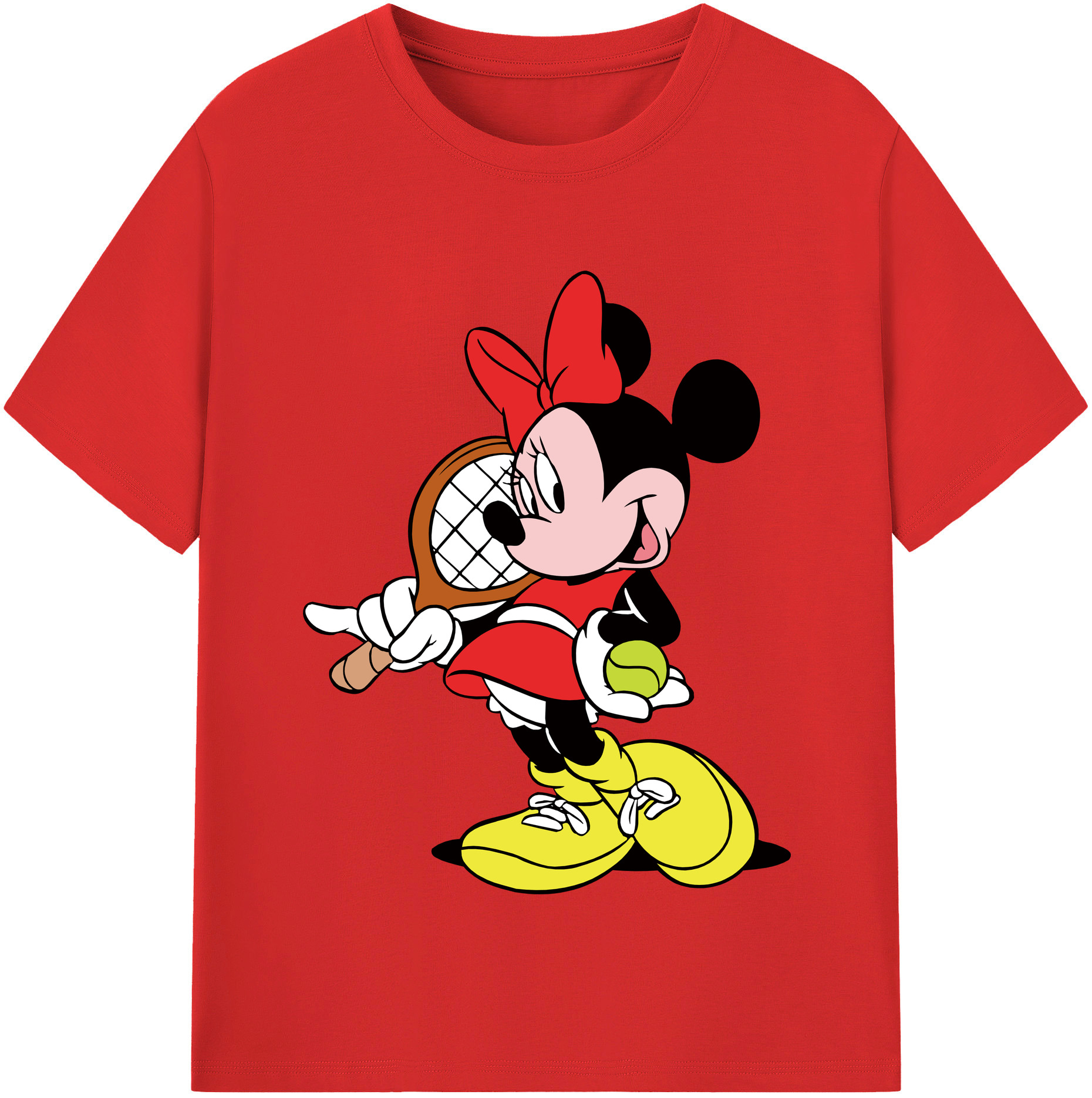 （画像用） ミッキーマウス Mickey Mouse レディースカジュアルプリントTシャツ（綿100％）