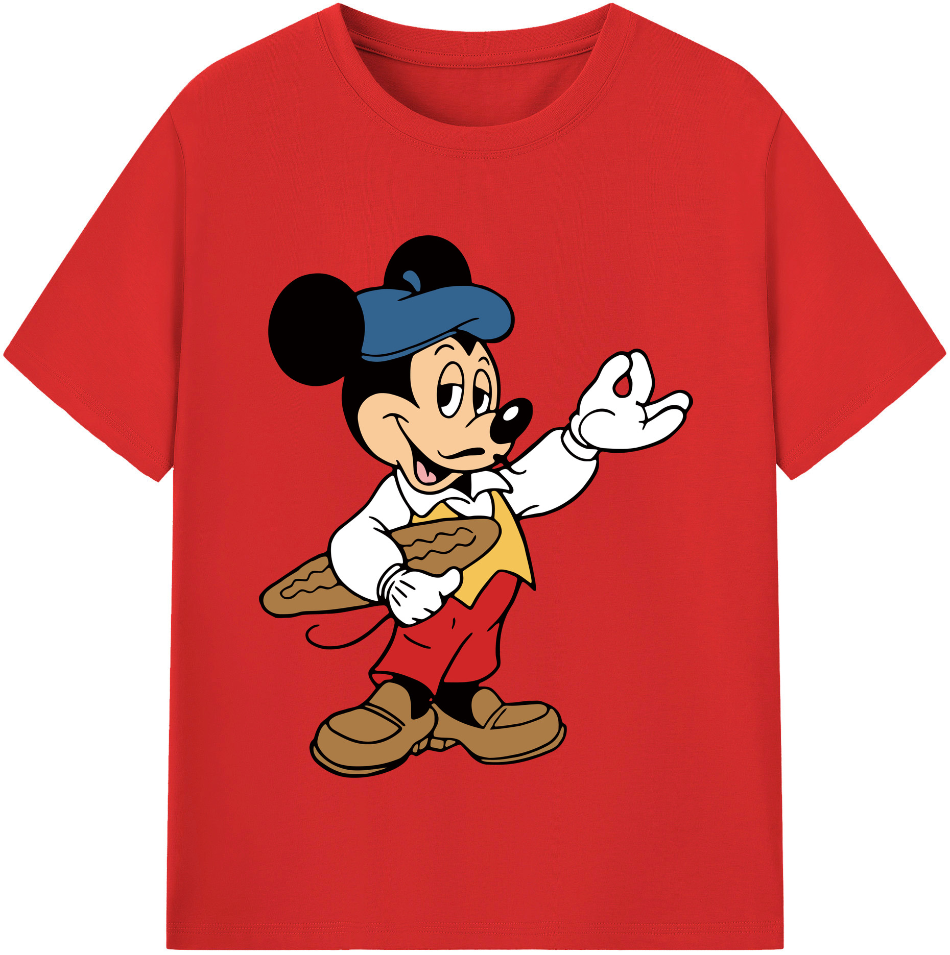 （画像用） ミッキーマウス Mickey Mouse レディースカジュアルプリントTシャツ（綿100％）