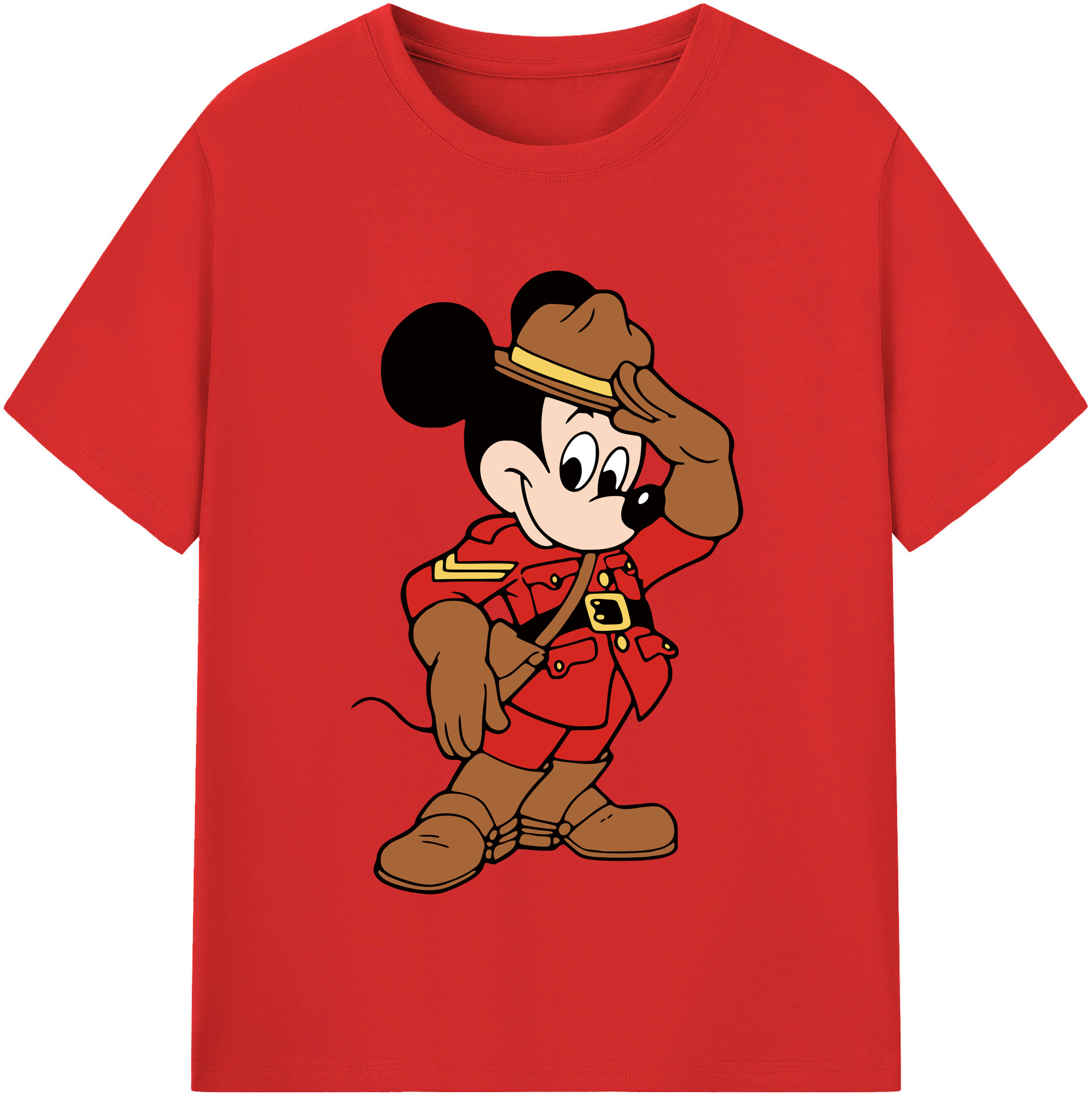 （画像用） ミッキーマウス Mickey Mouse レディースカジュアルプリントTシャツ（綿100％）