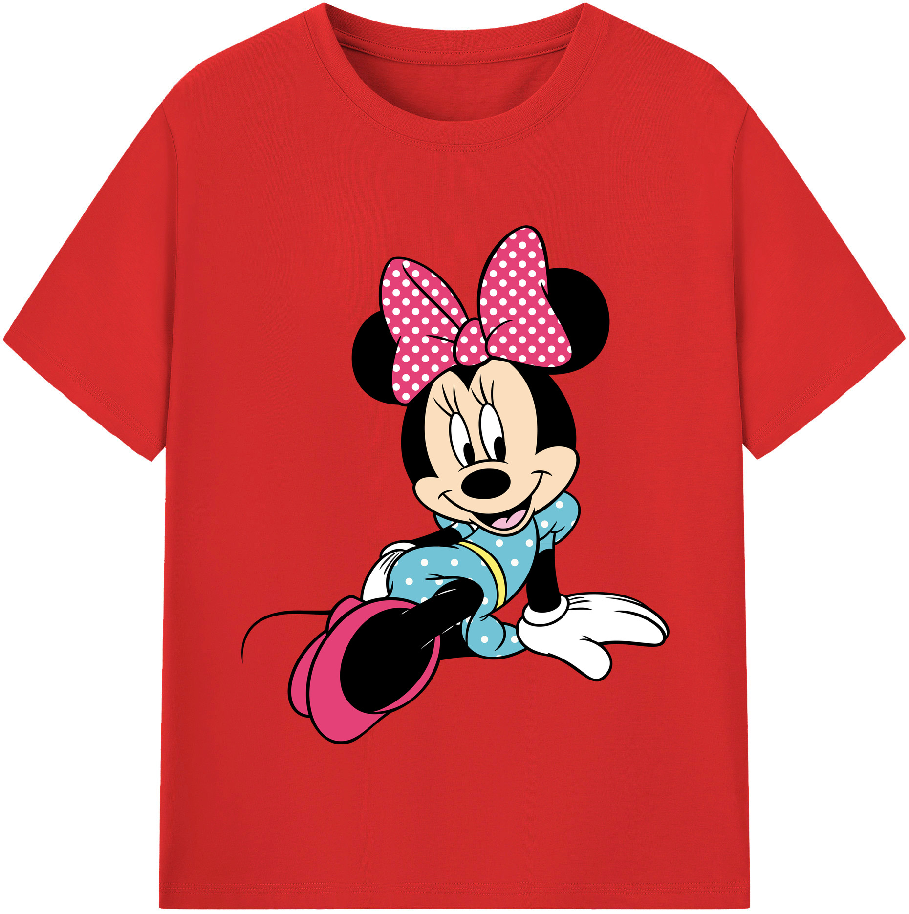 （画像用） ミッキーマウス Mickey Mouse レディースカジュアルプリントTシャツ（綿100％）