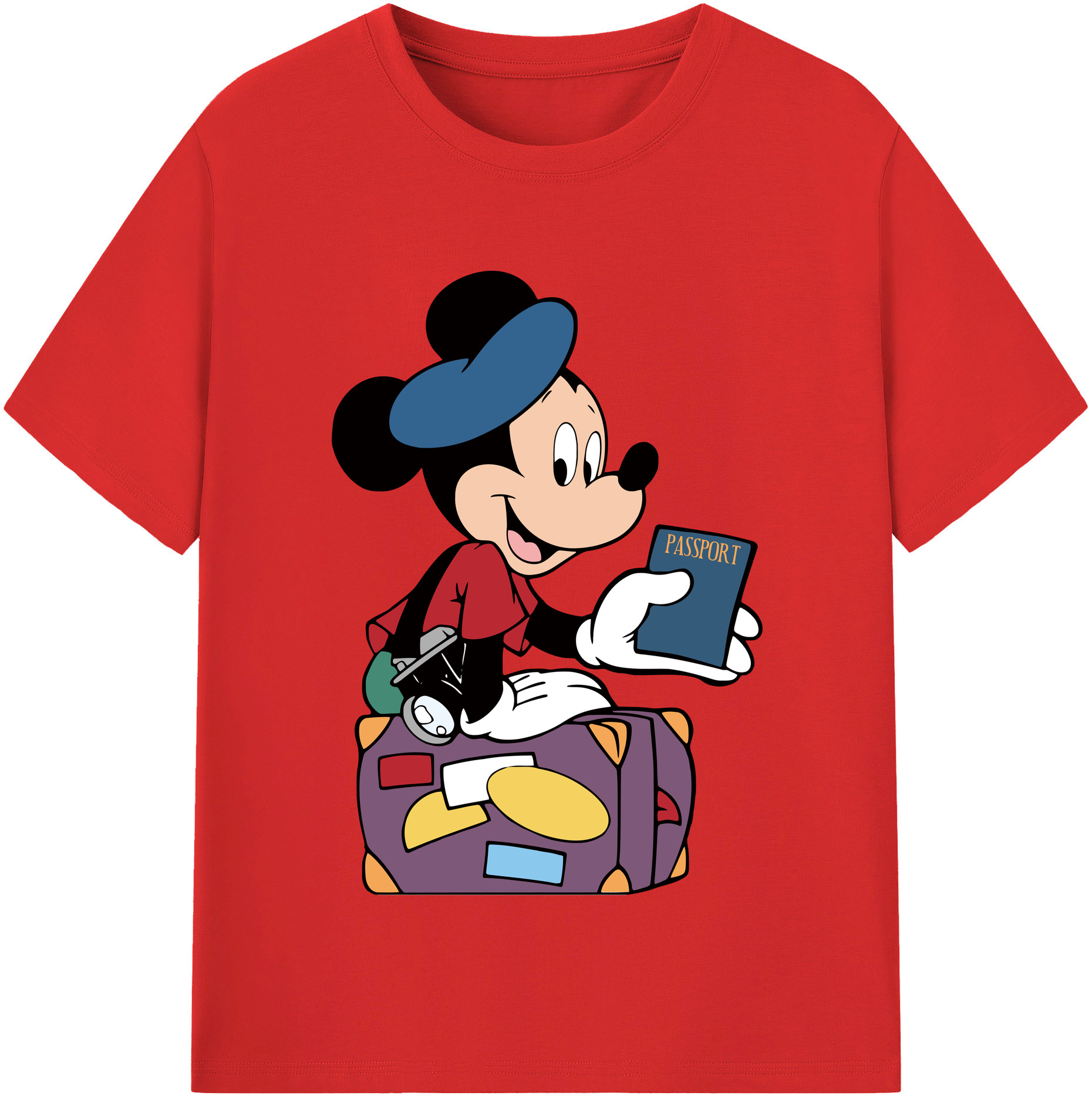 （画像用） ミッキーマウス Mickey Mouse レディースカジュアルプリントTシャツ（綿100％）