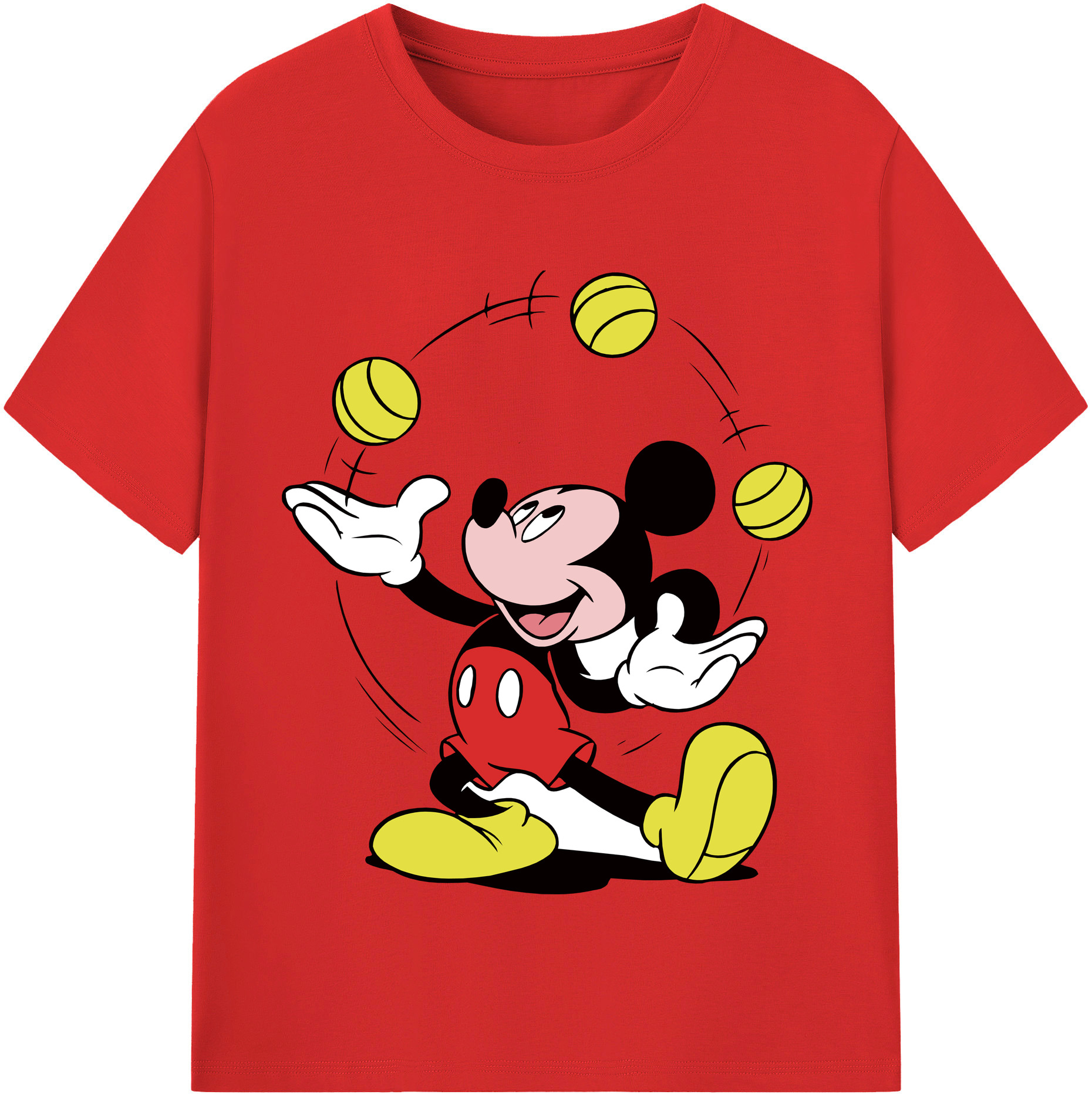 （画像用） ミッキーマウス Mickey Mouse レディースカジュアルプリントTシャツ（綿100％）
