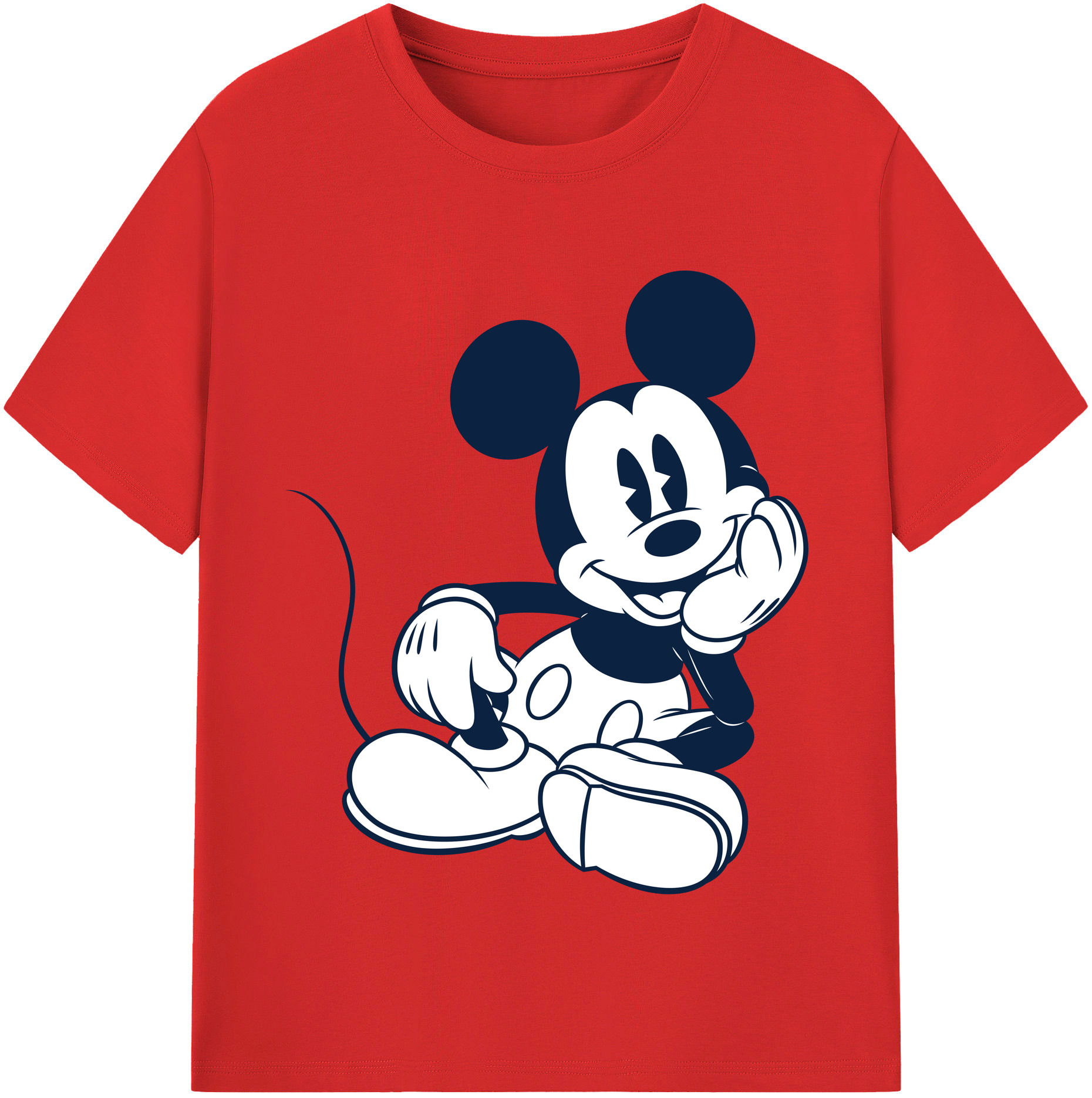 （画像用） ミッキーマウス Mickey Mouse レディースカジュアルプリントTシャツ（綿100％）