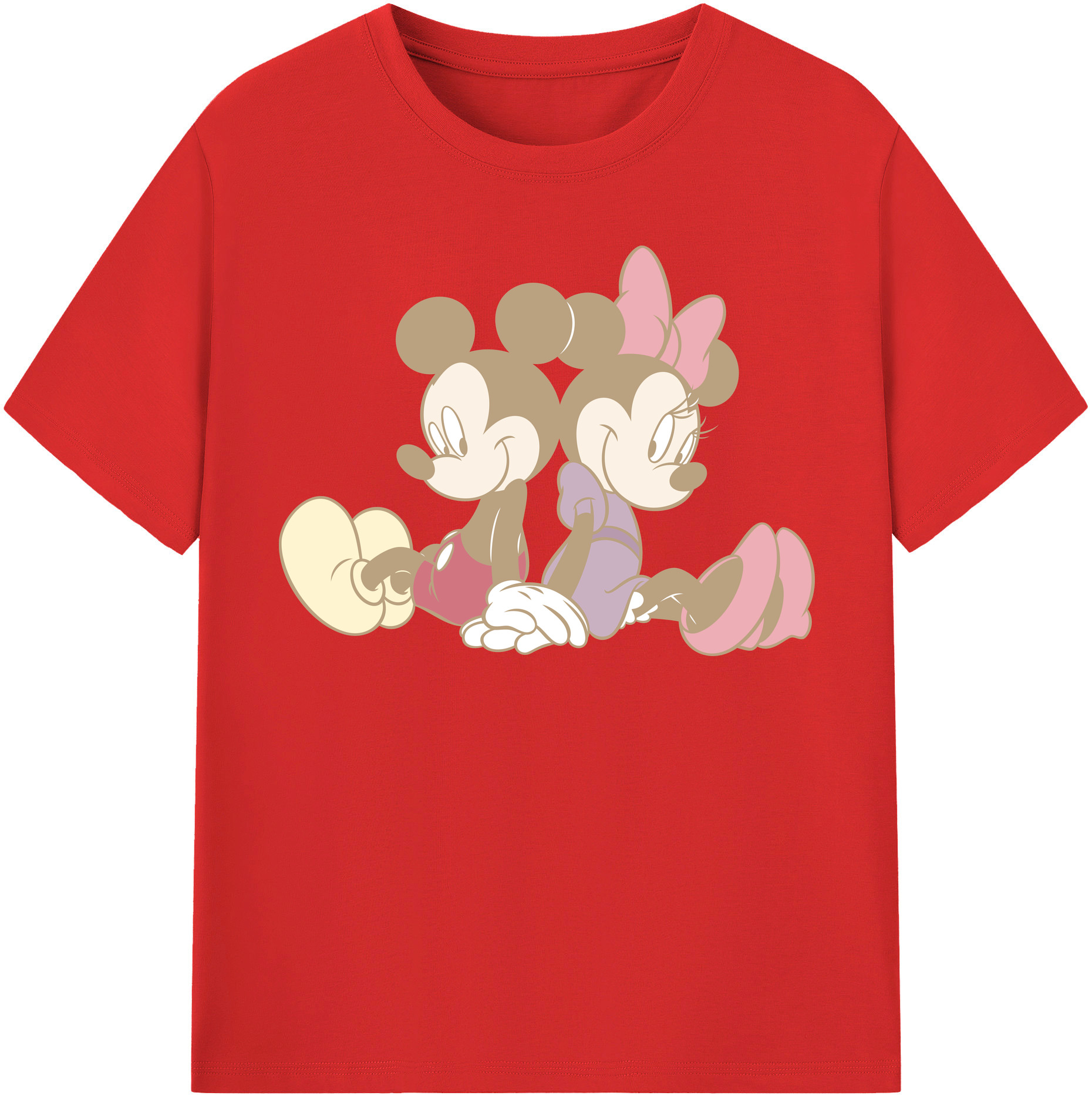 （画像用） ミッキーマウス Mickey Mouse レディースカジュアルプリントTシャツ（綿100％）