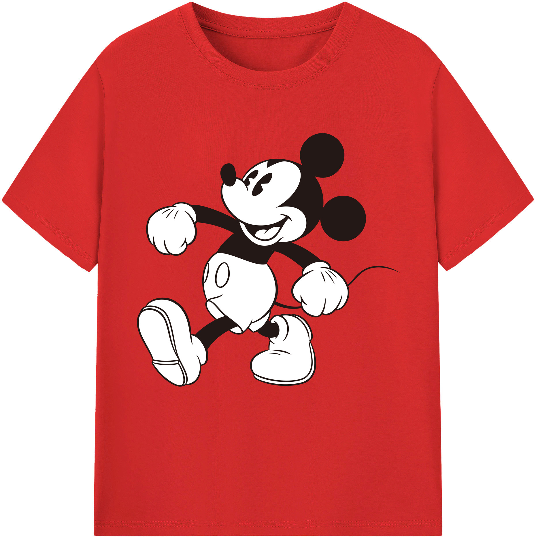 （画像用） ミッキーマウス Mickey Mouse レディースカジュアルプリントTシャツ（綿100％）
