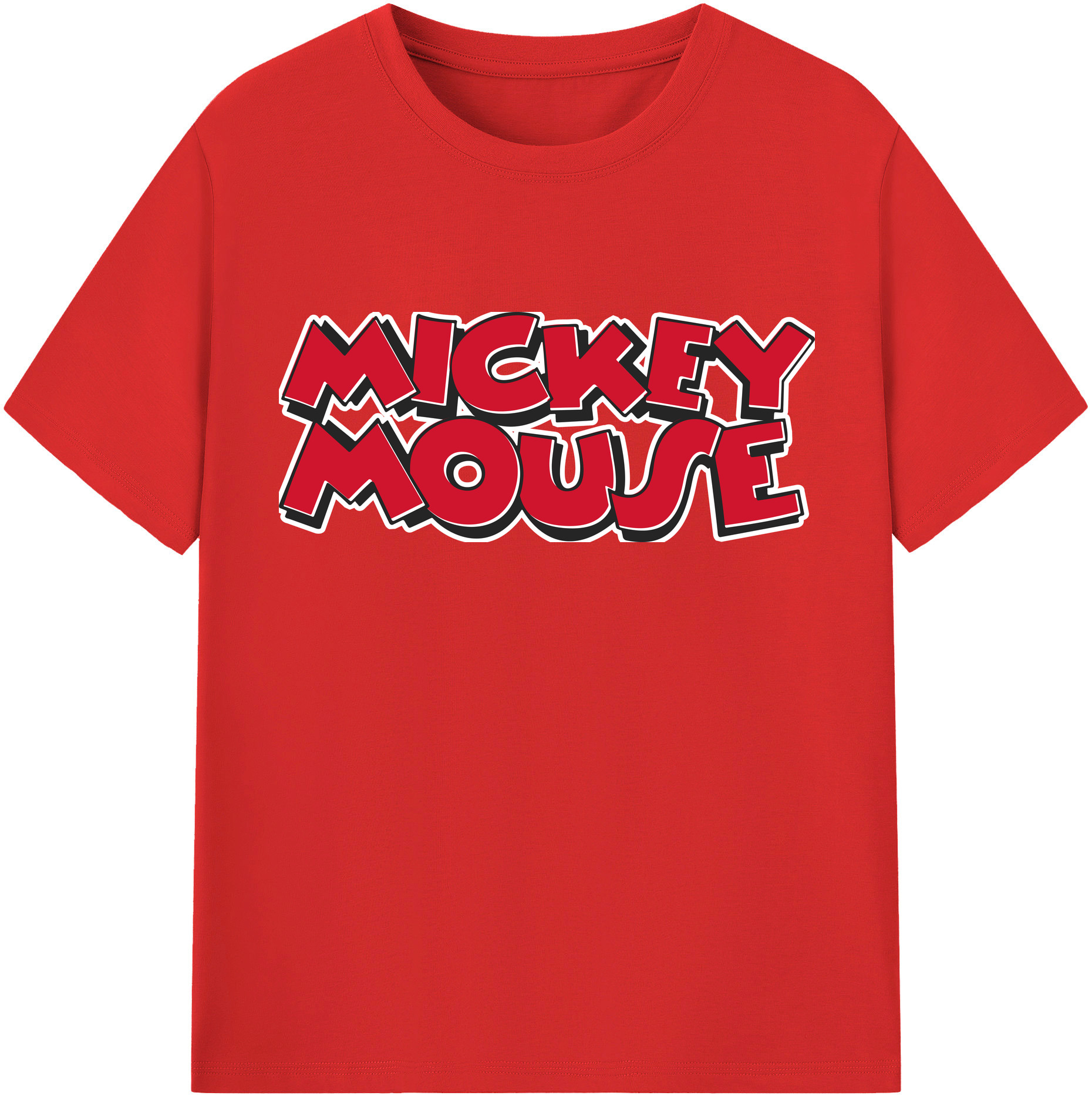 （画像用） ミッキーマウス Mickey Mouse レディースカジュアルプリントTシャツ（綿100％）