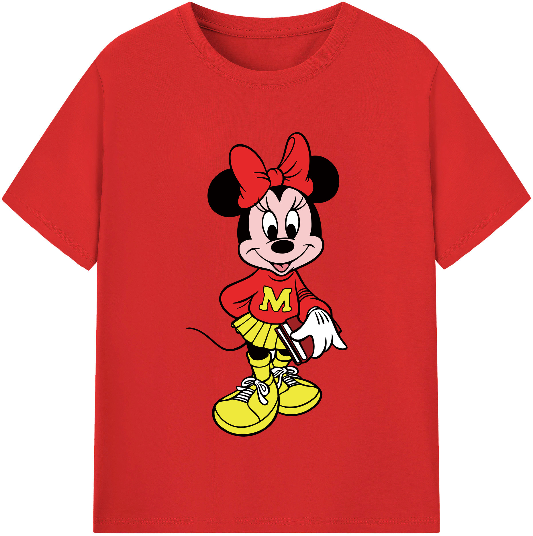 （画像用） ミッキーマウス Mickey Mouse レディースカジュアルプリントTシャツ（綿100％）