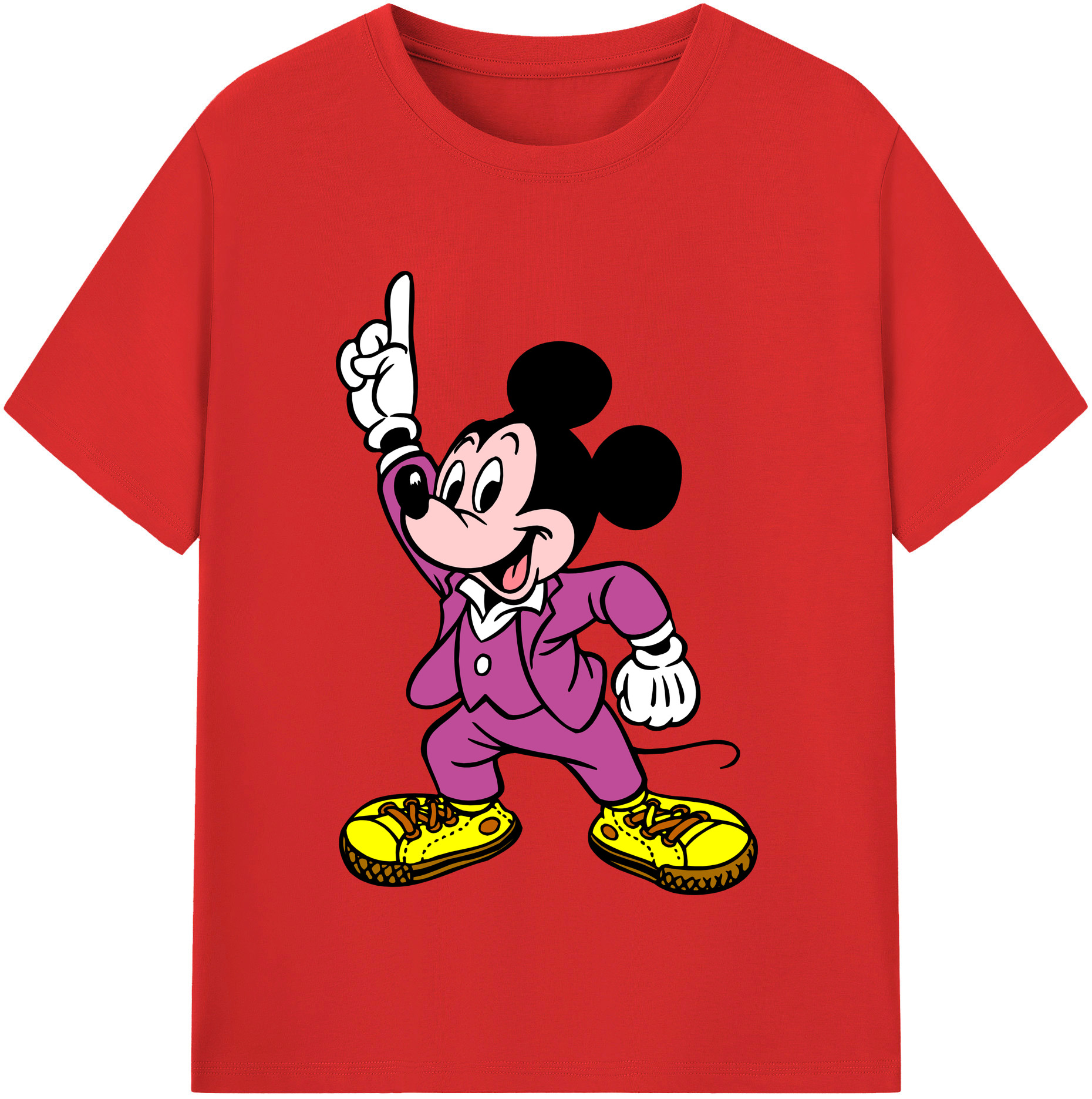 （画像用） ミッキーマウス Mickey Mouse レディースカジュアルプリントTシャツ（綿100％）