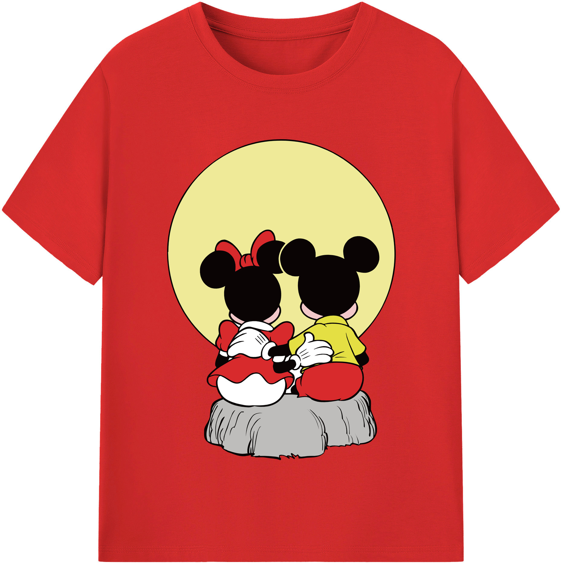 （画像用） ミッキーマウス Mickey Mouse レディースカジュアルプリントTシャツ（綿100％）