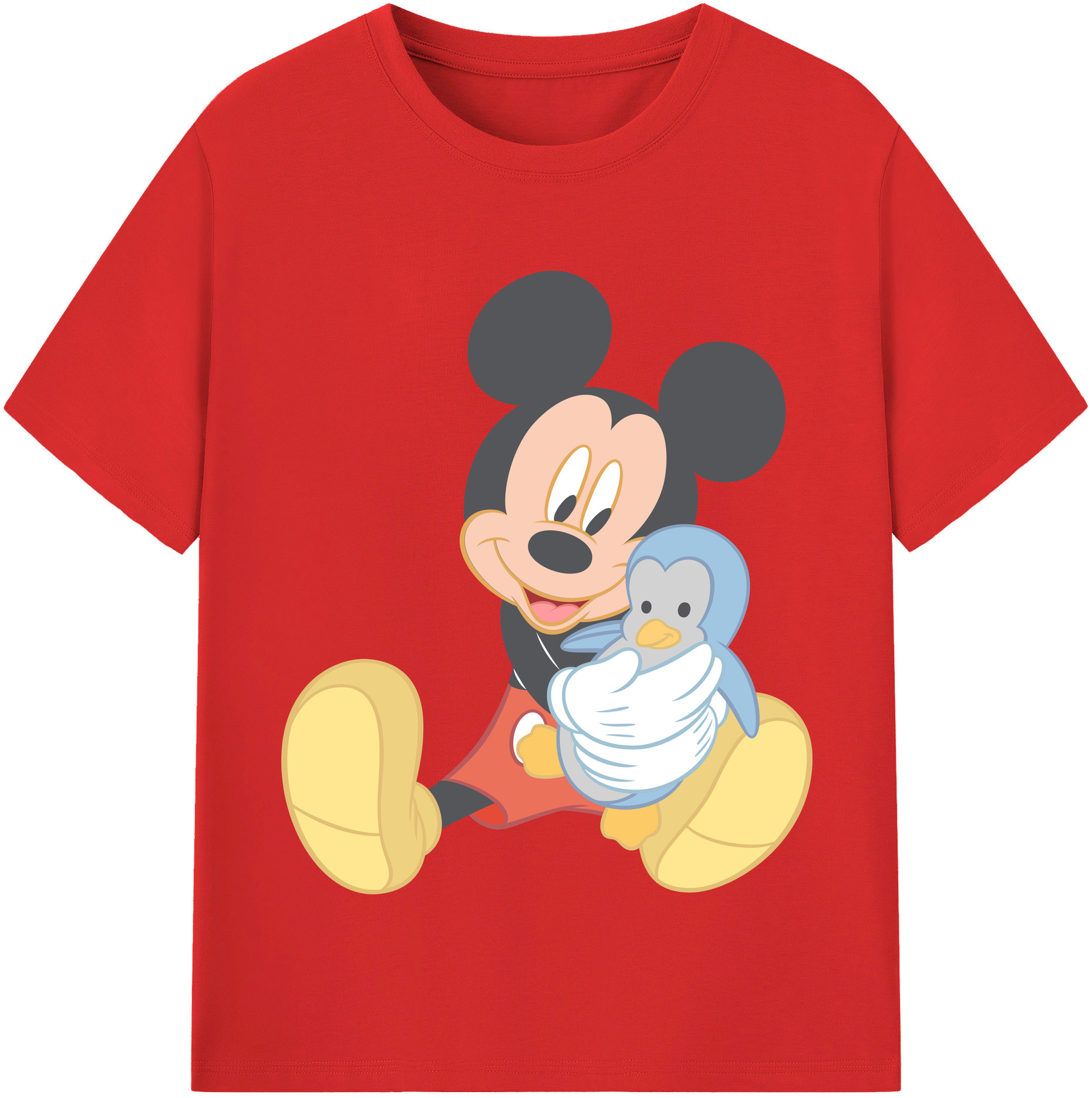 （画像用） ミッキーマウス Mickey Mouse レディースカジュアルプリントTシャツ（綿100％）