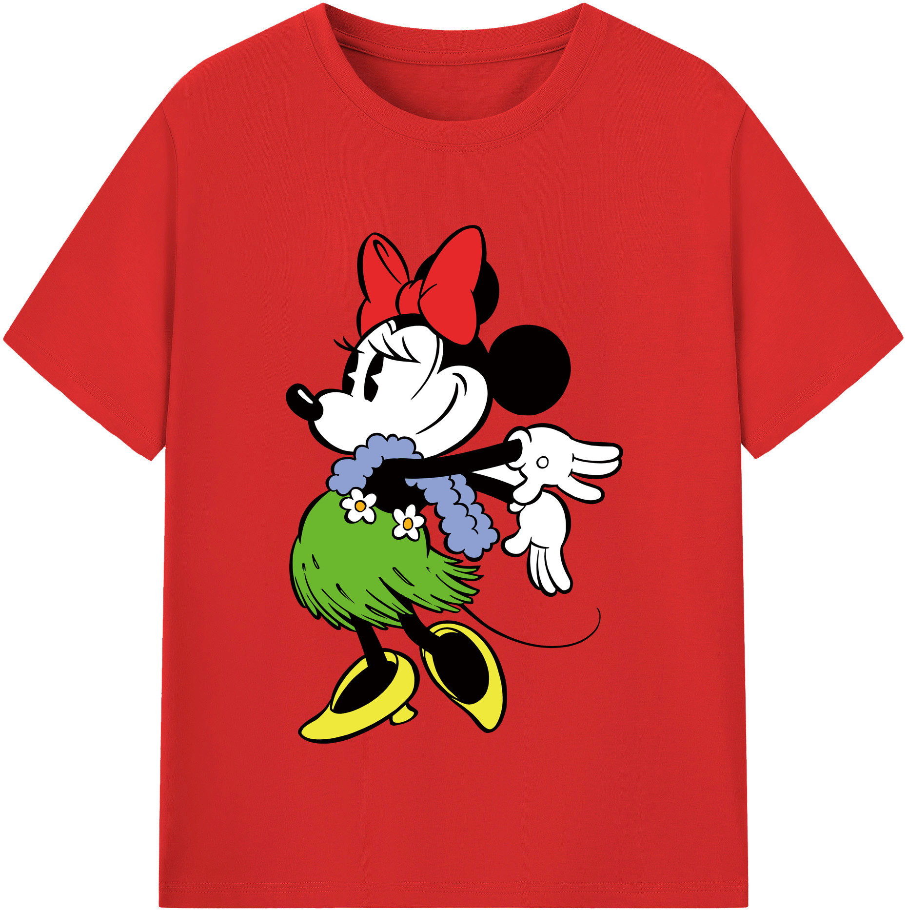 （画像用） ミッキーマウス Mickey Mouse レディースカジュアルプリントTシャツ（綿100％）