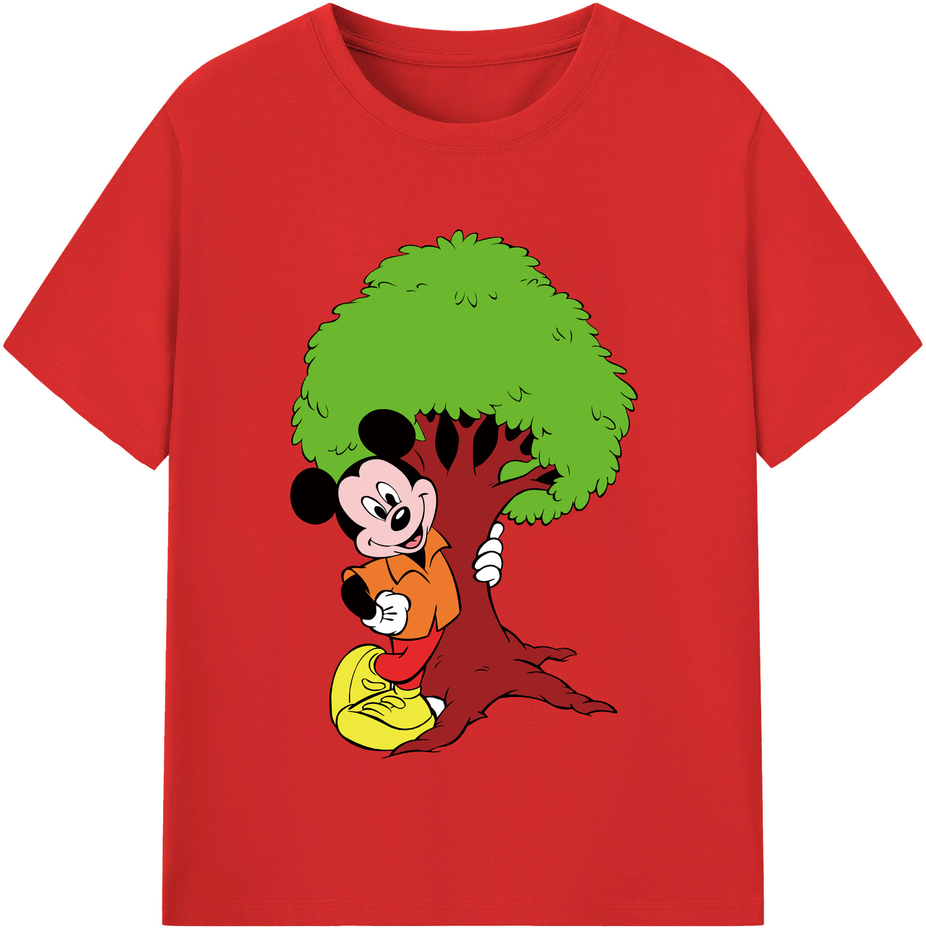 （画像用） ミッキーマウス Mickey Mouse レディースカジュアルプリントTシャツ（綿100％）