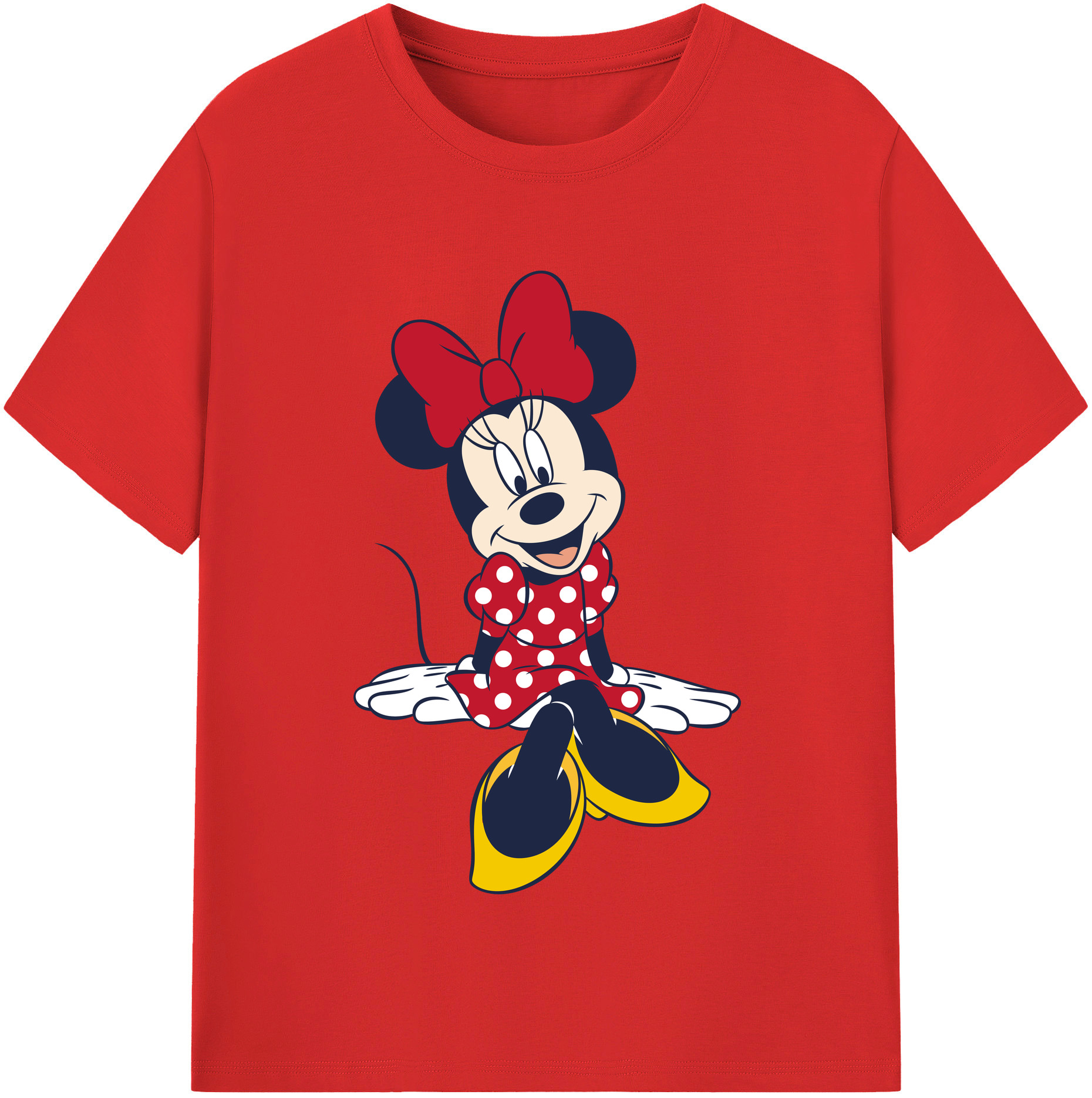 （画像用） ミッキーマウス Mickey Mouse レディースカジュアルプリントTシャツ（綿100％）