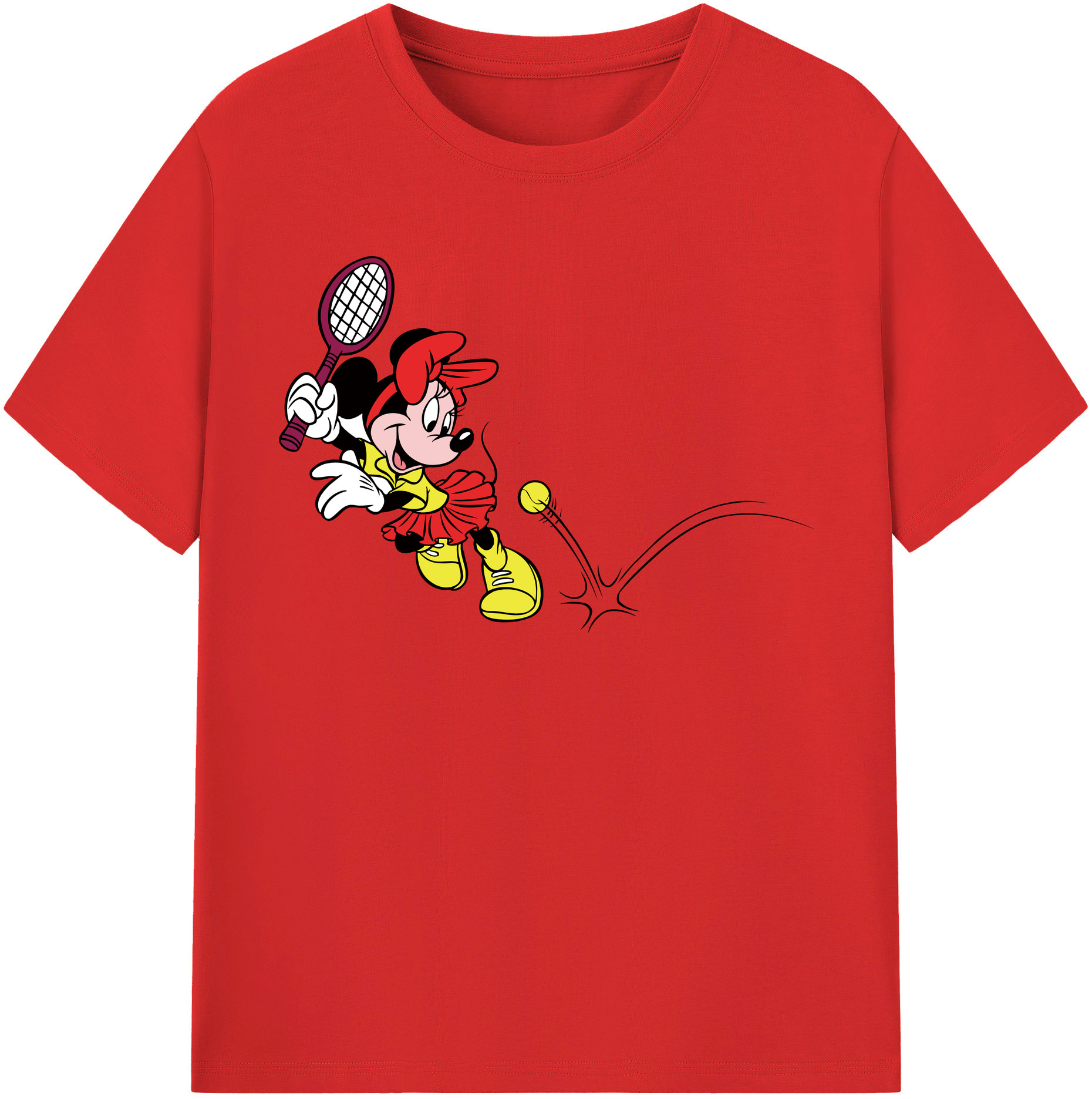 （画像用） ミッキーマウス Mickey Mouse レディースカジュアルプリントTシャツ（綿100％）