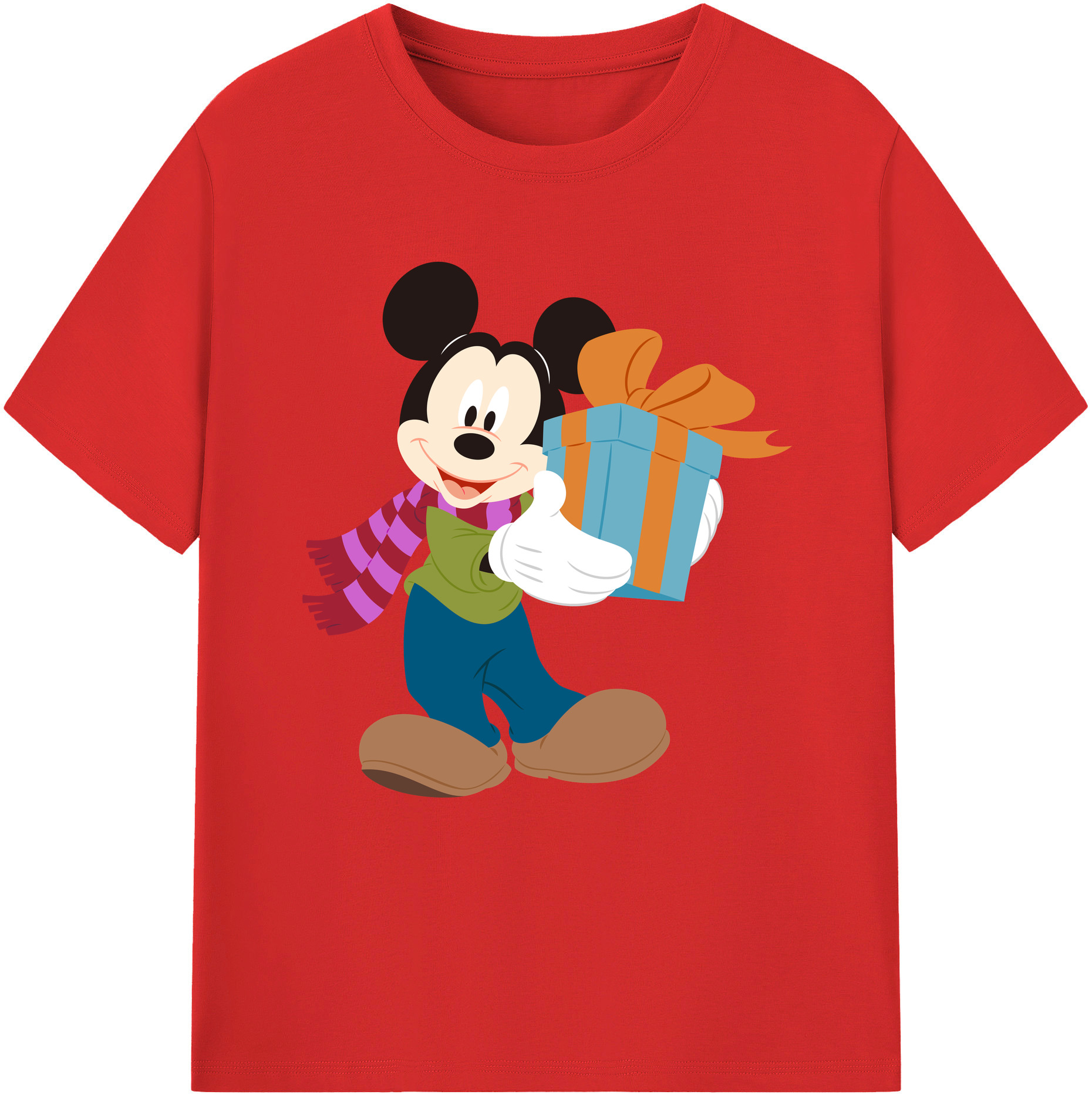 （画像用） ミッキーマウス Mickey Mouse レディースカジュアルプリントTシャツ（綿100％）