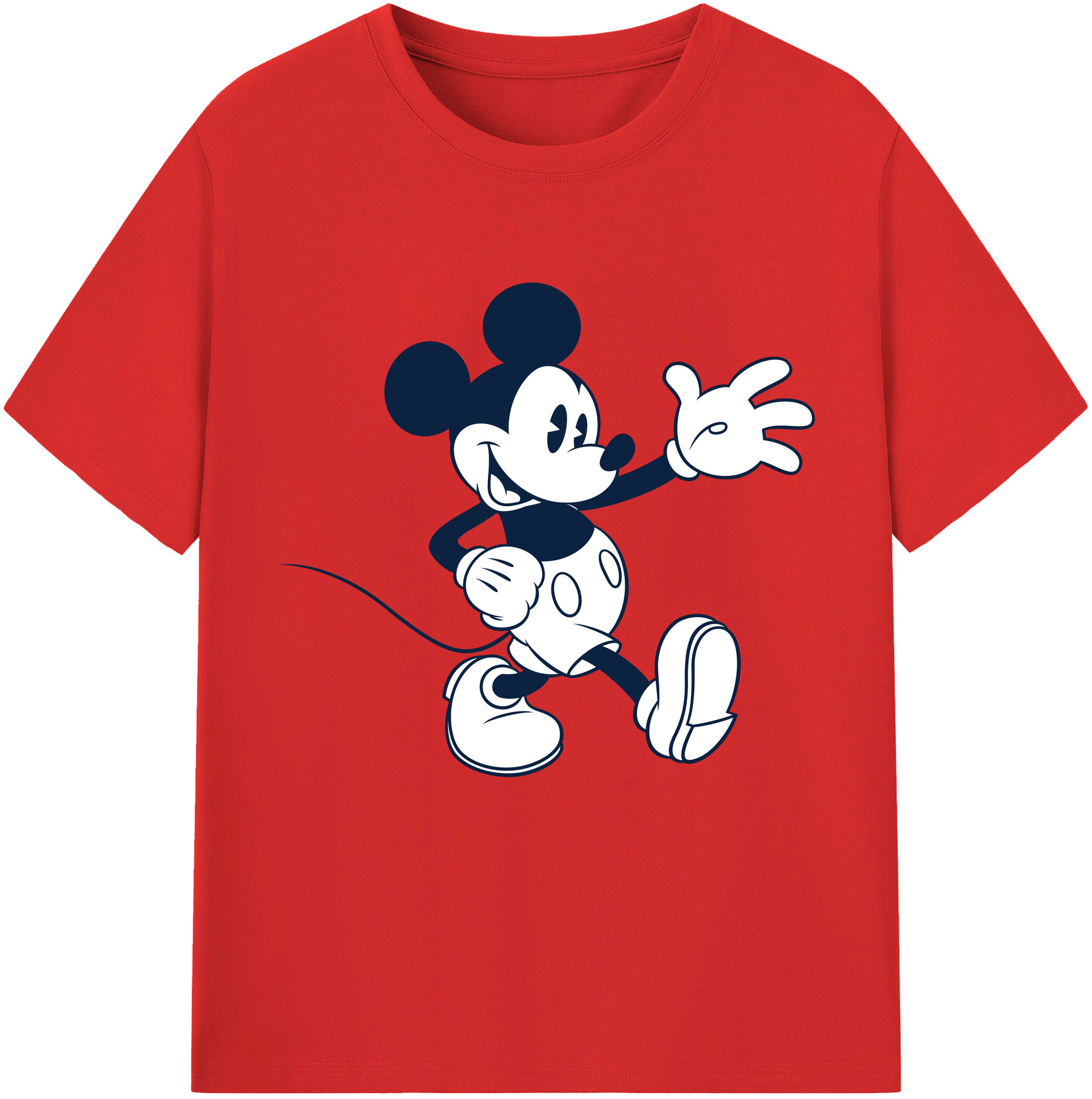 （画像用） ミッキーマウス Mickey Mouse レディースカジュアルプリントTシャツ（綿100％）