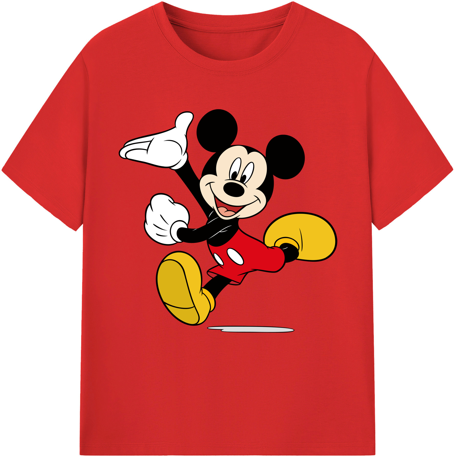（画像用） ミッキーマウス Mickey Mouse レディースカジュアルプリントTシャツ（綿100％）