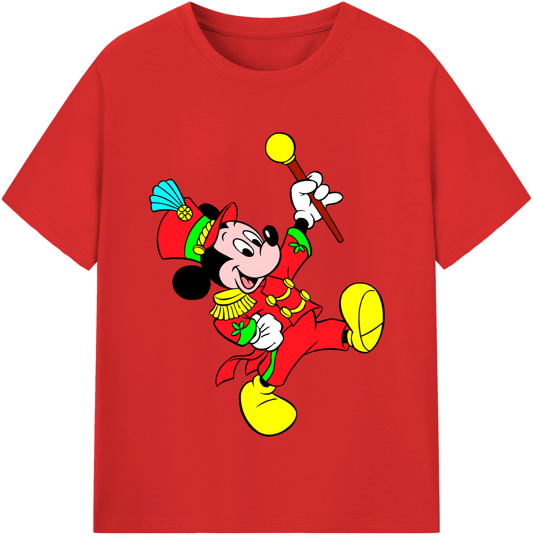 （画像用） ミッキーマウス Mickey Mouse レディースカジュアルプリントTシャツ（綿100％）