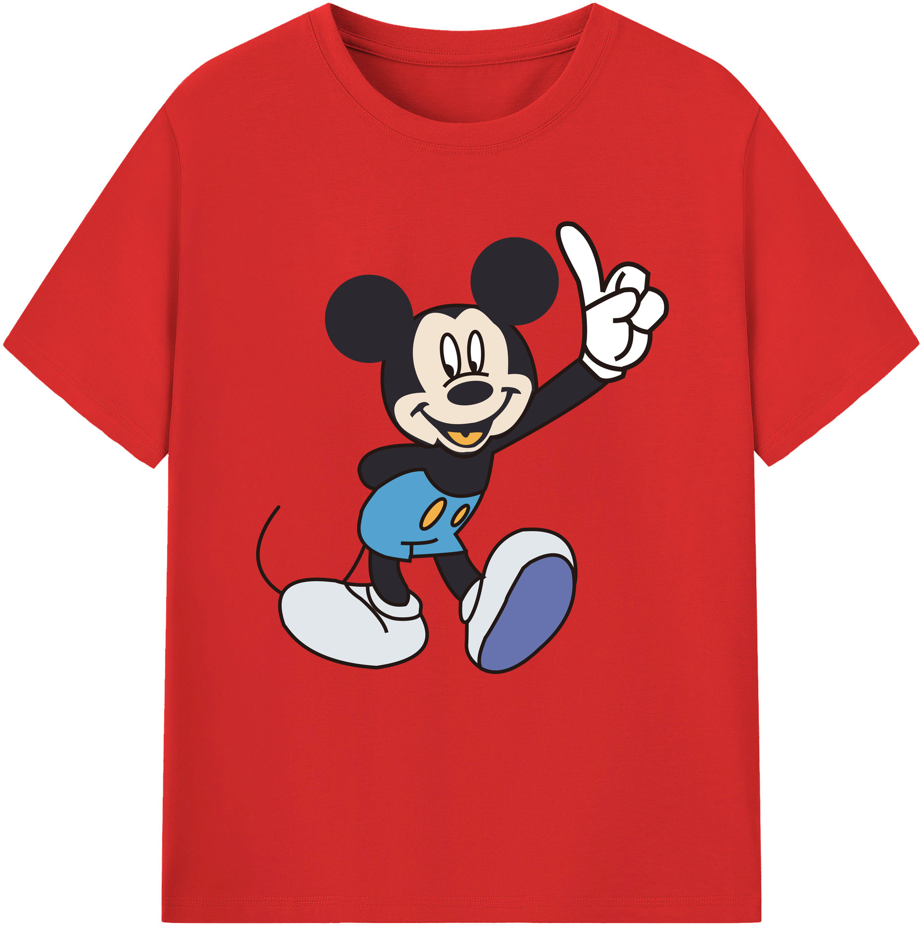 （画像用） ミッキーマウス Mickey Mouse レディースカジュアルプリントTシャツ（綿100％）