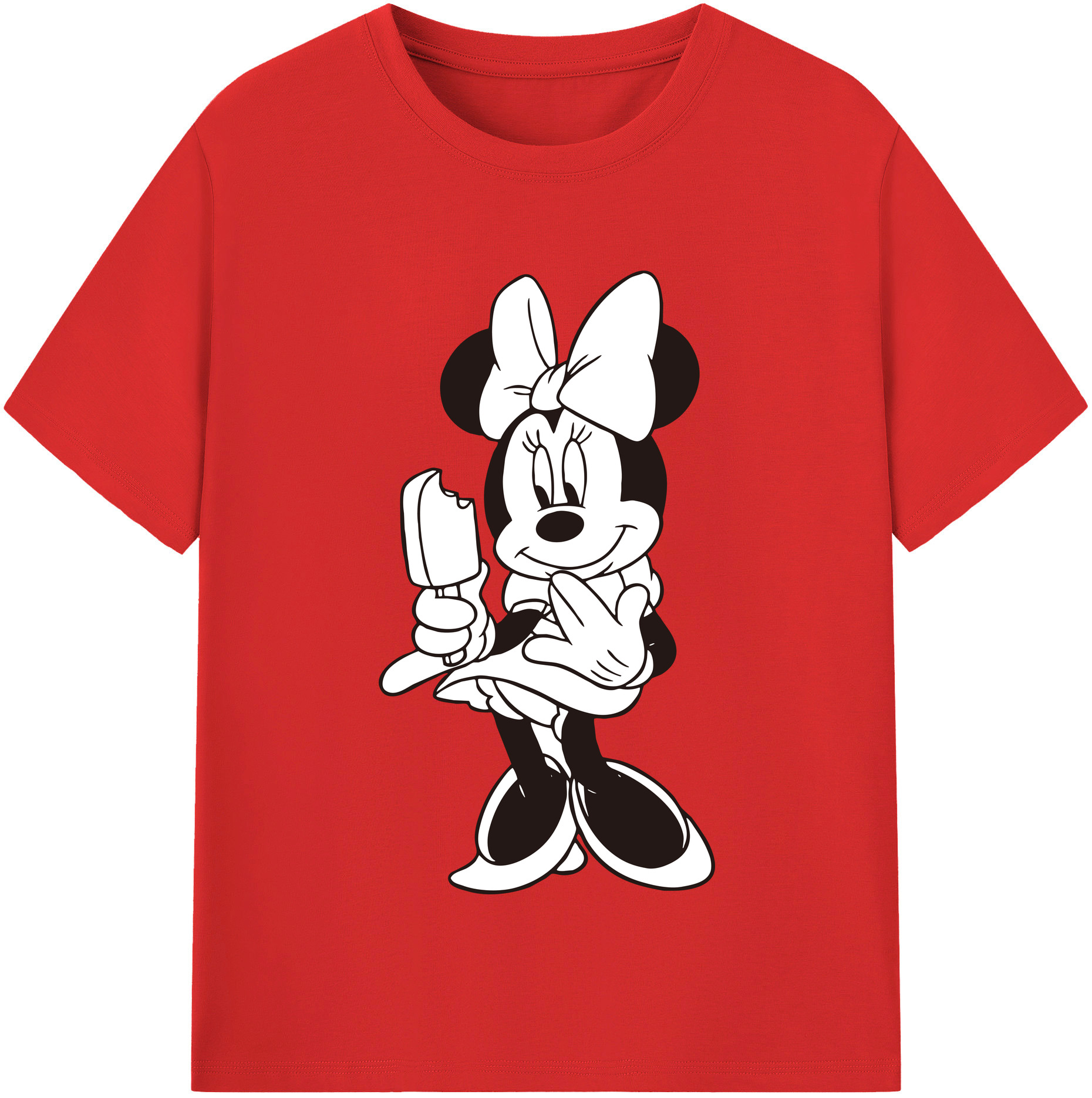（画像用） ミッキーマウス Mickey Mouse レディースカジュアルプリントTシャツ（綿100％）