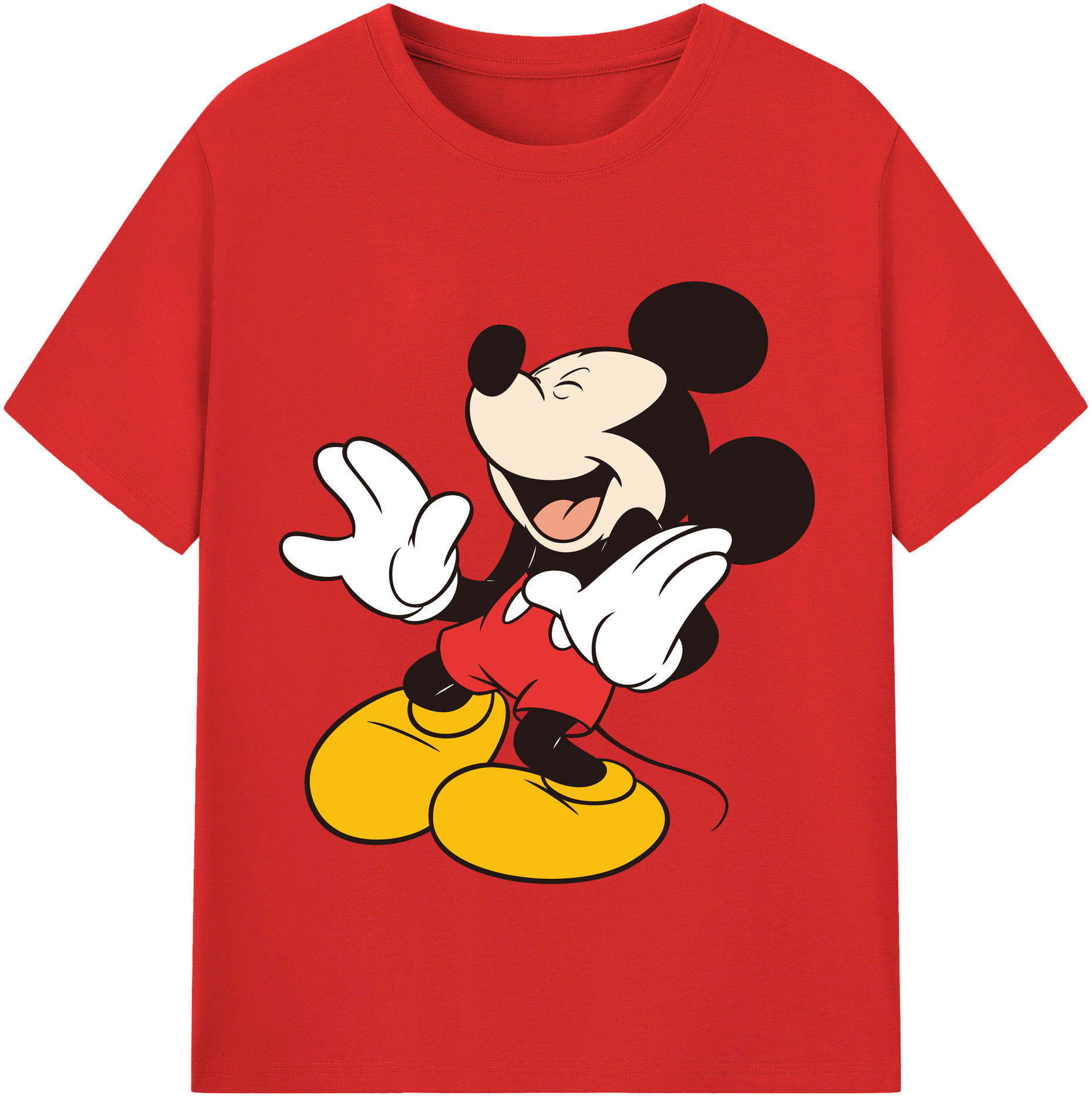 （画像用） ミッキーマウス Mickey Mouse レディースカジュアルプリントTシャツ（綿100％）