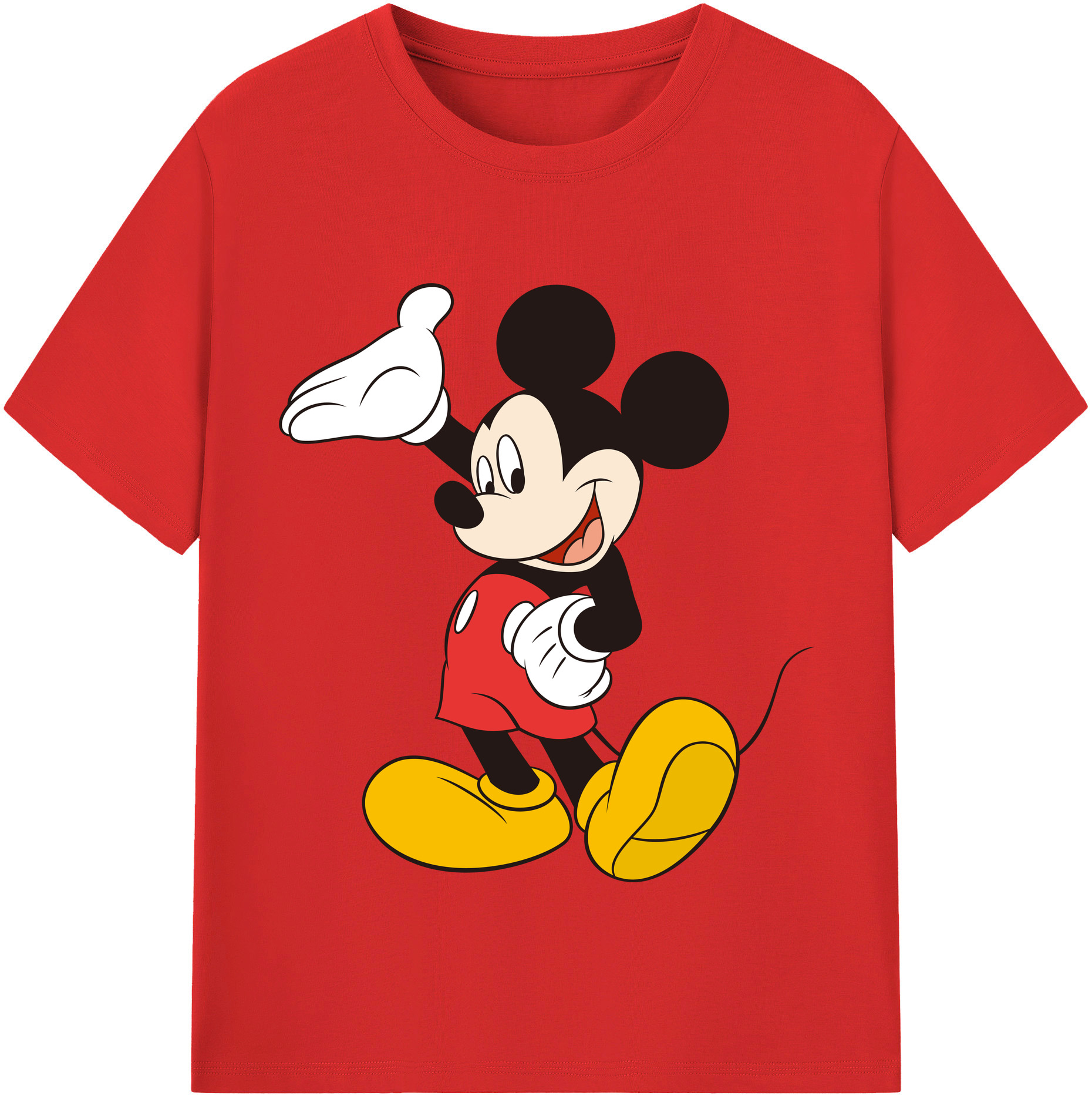 （画像用） ミッキーマウス Mickey Mouse レディースカジュアルプリントTシャツ（綿100％）