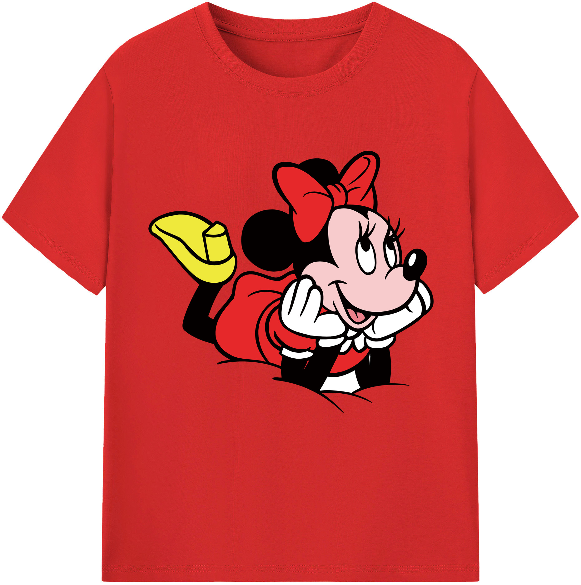 （画像用） ミッキーマウス Mickey Mouse レディースカジュアルプリントTシャツ（綿100％）