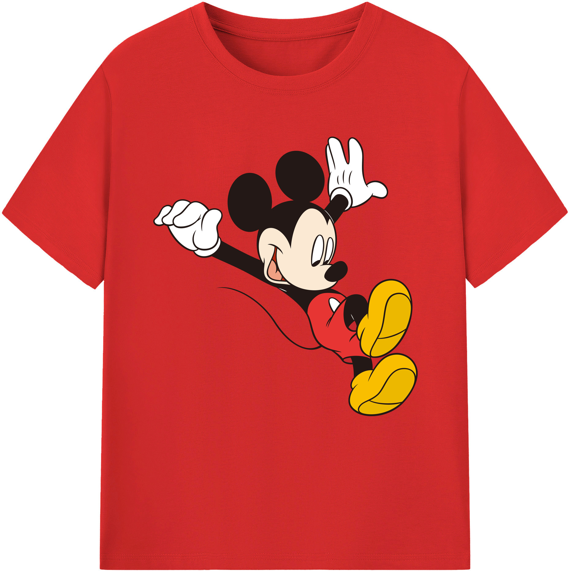 （画像用） ミッキーマウス Mickey Mouse レディースカジュアルプリントTシャツ（綿100％）