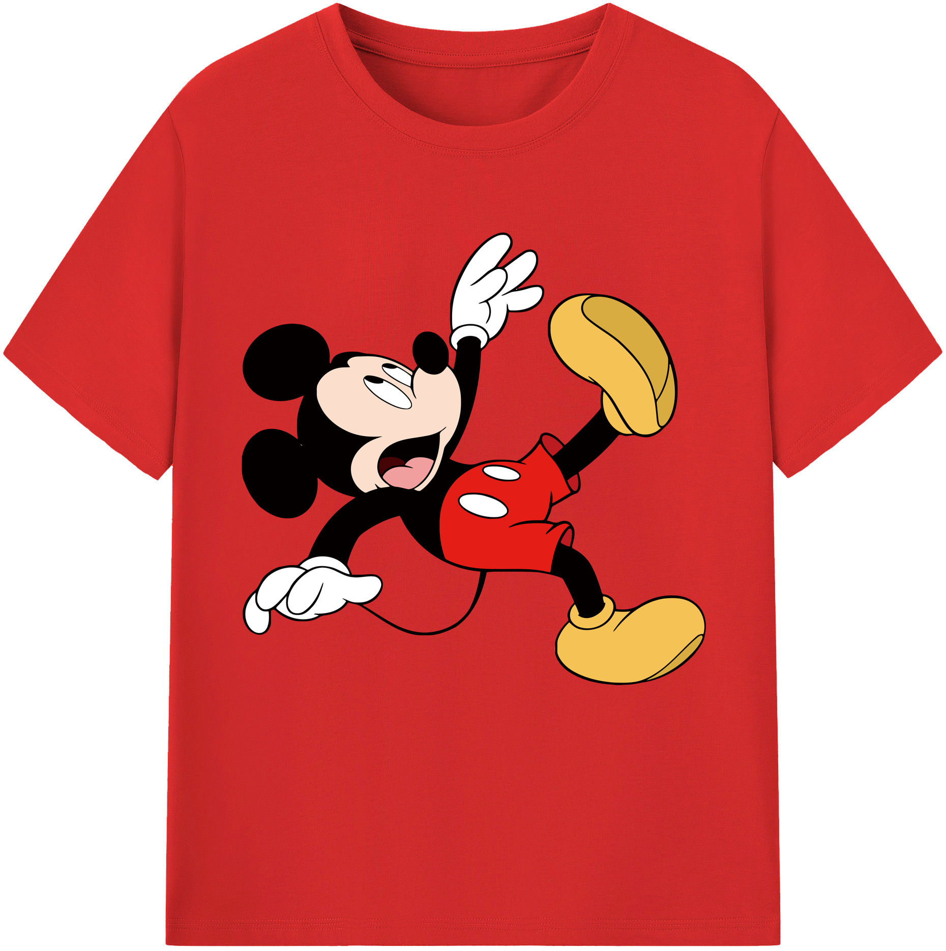 （画像用） ミッキーマウス Mickey Mouse レディースカジュアルプリントTシャツ（綿100％）