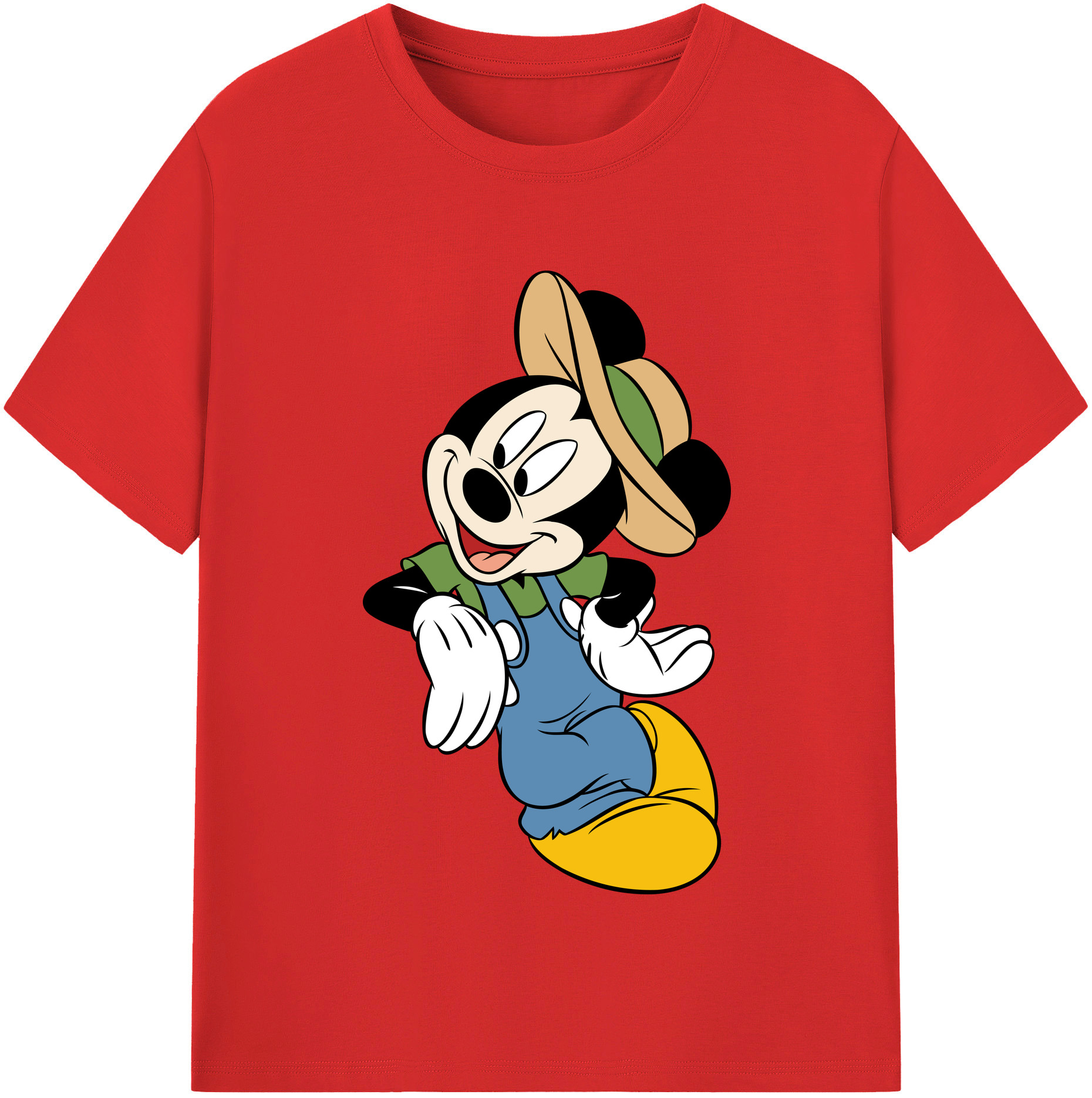 （画像用） ミッキーマウス Mickey Mouse レディースカジュアルプリントTシャツ（綿100％）